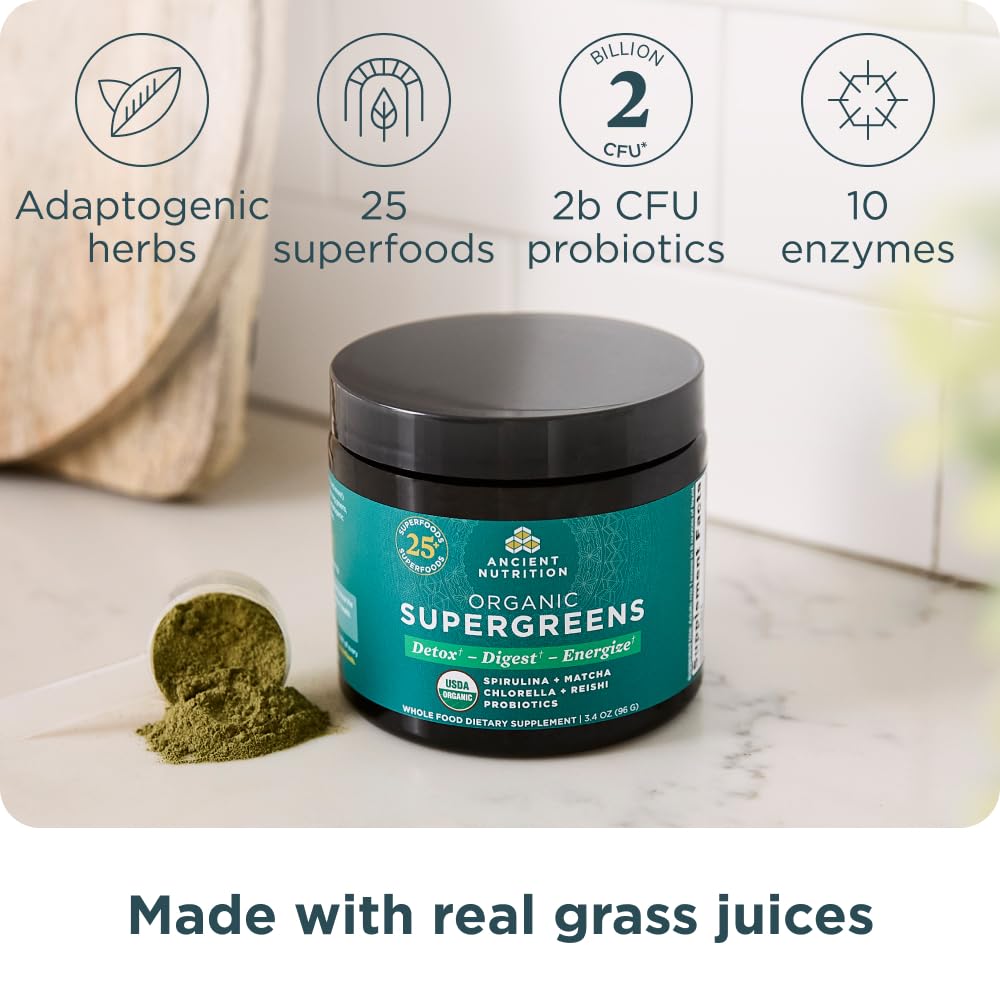 Foto 3 pulgar | Suplemento Supergreens en Polvo Ancient Nutrition Organic 100 g - Venta Internacional