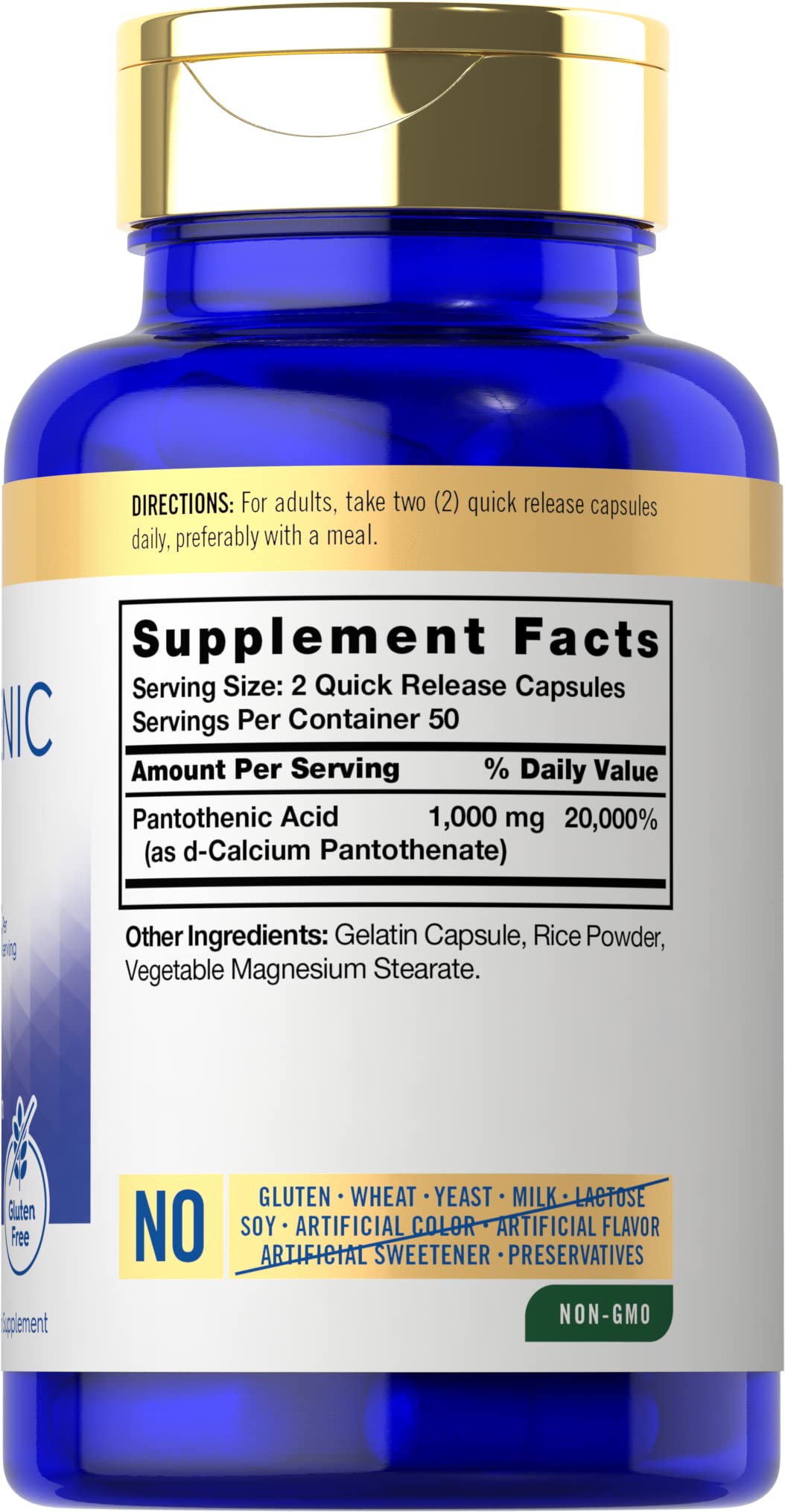 Foto 3 pulgar | Suplemento de Ácido Pantoténico Carlyle 1000 mg - 100 cápsulas