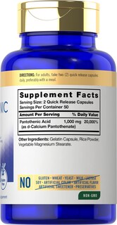 Foto 2 | Suplemento de Ácido Pantoténico Carlyle 1000 mg - 100 cápsulas