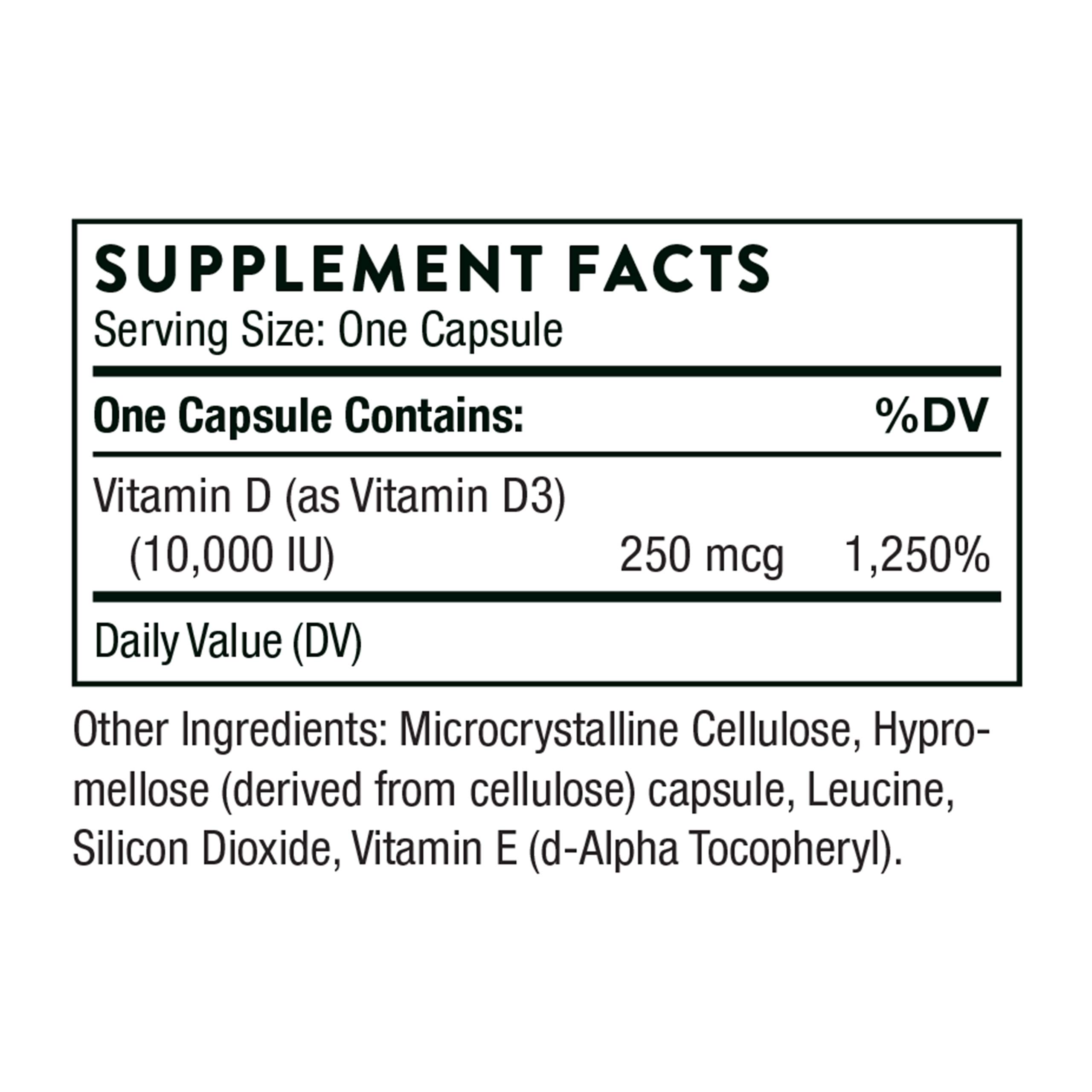 Foto 3 pulgar | Suplemento Thorne de Vitamina D3 10.000 Ui 60 Cápsulas - Venta Internacional
