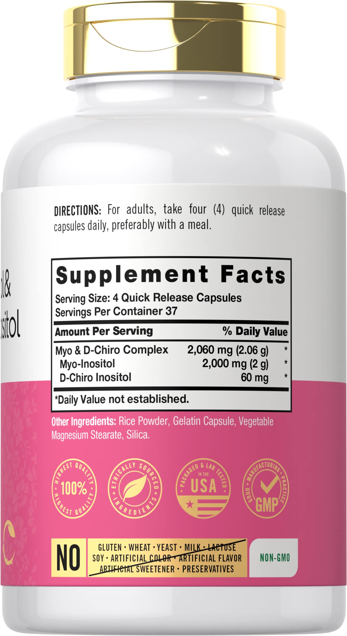 Foto 3 pulgar | Suplemento Carlyle Myo-Inositol y D-Chiro Inositol 2060 mg - Venta Internacional