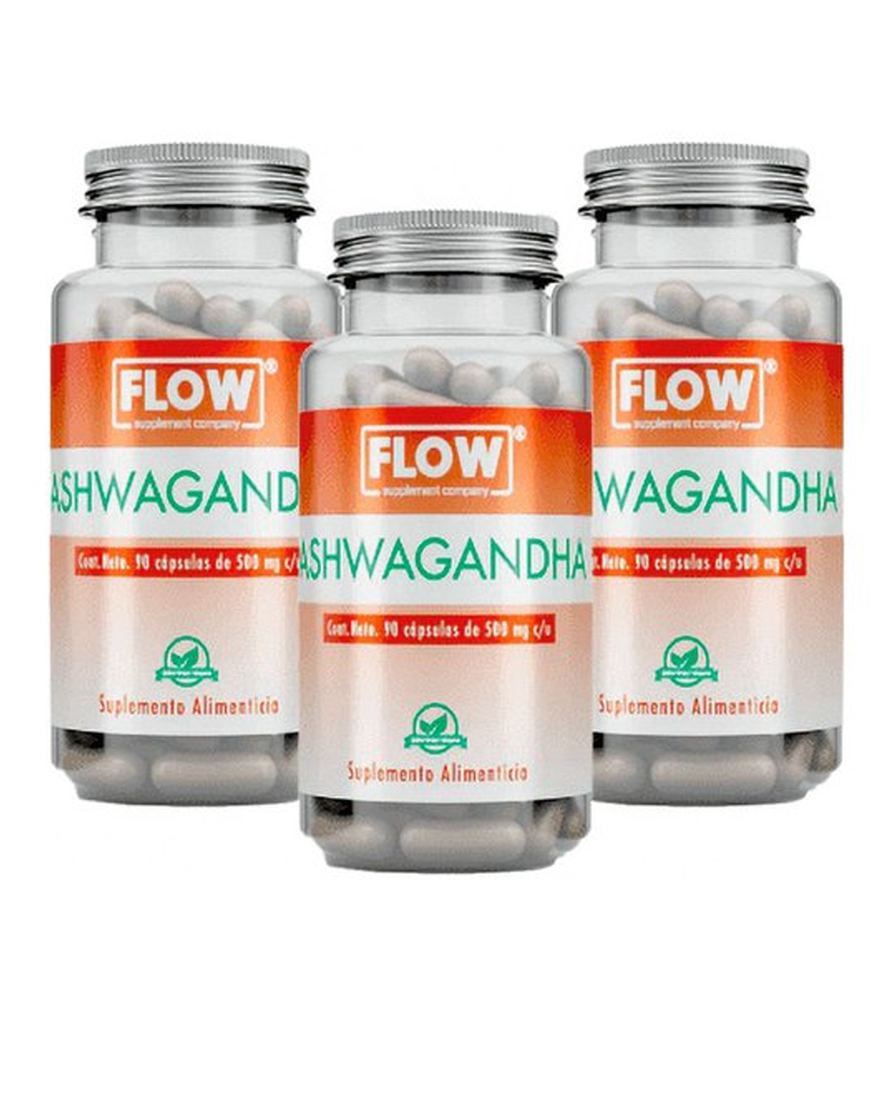 Foto 2 pulgar | Vitaminas Minerales Flow Supplements 3 Pack - Cápsulas Ashwagandha