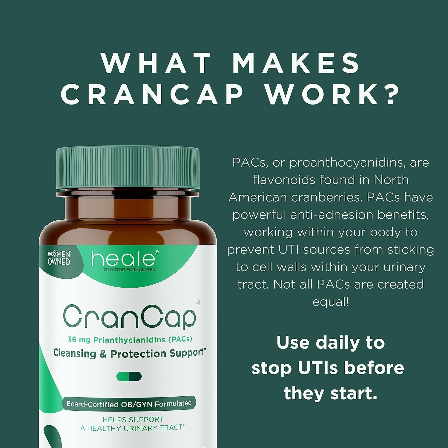 Foto 4 pulgar | Supplemento Heale Crancap Cranberry Urinary Tract 180 Cápsulas - Venta Internacional