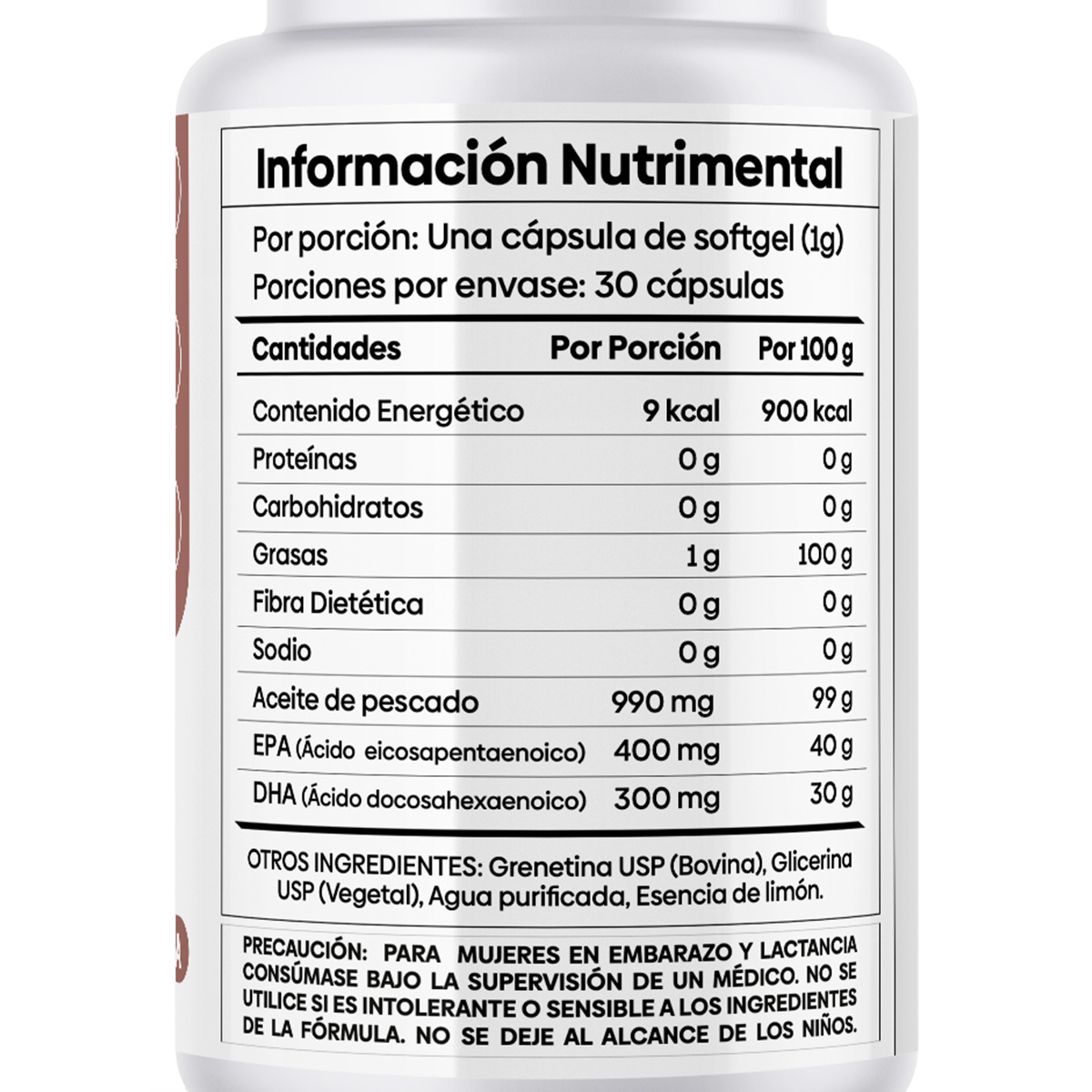 Foto 3 pulgar | Ultra Omega 3 Nutrientes Vidalabs México 400 mg EPA y 300 mg DHA 30 Cápsulas