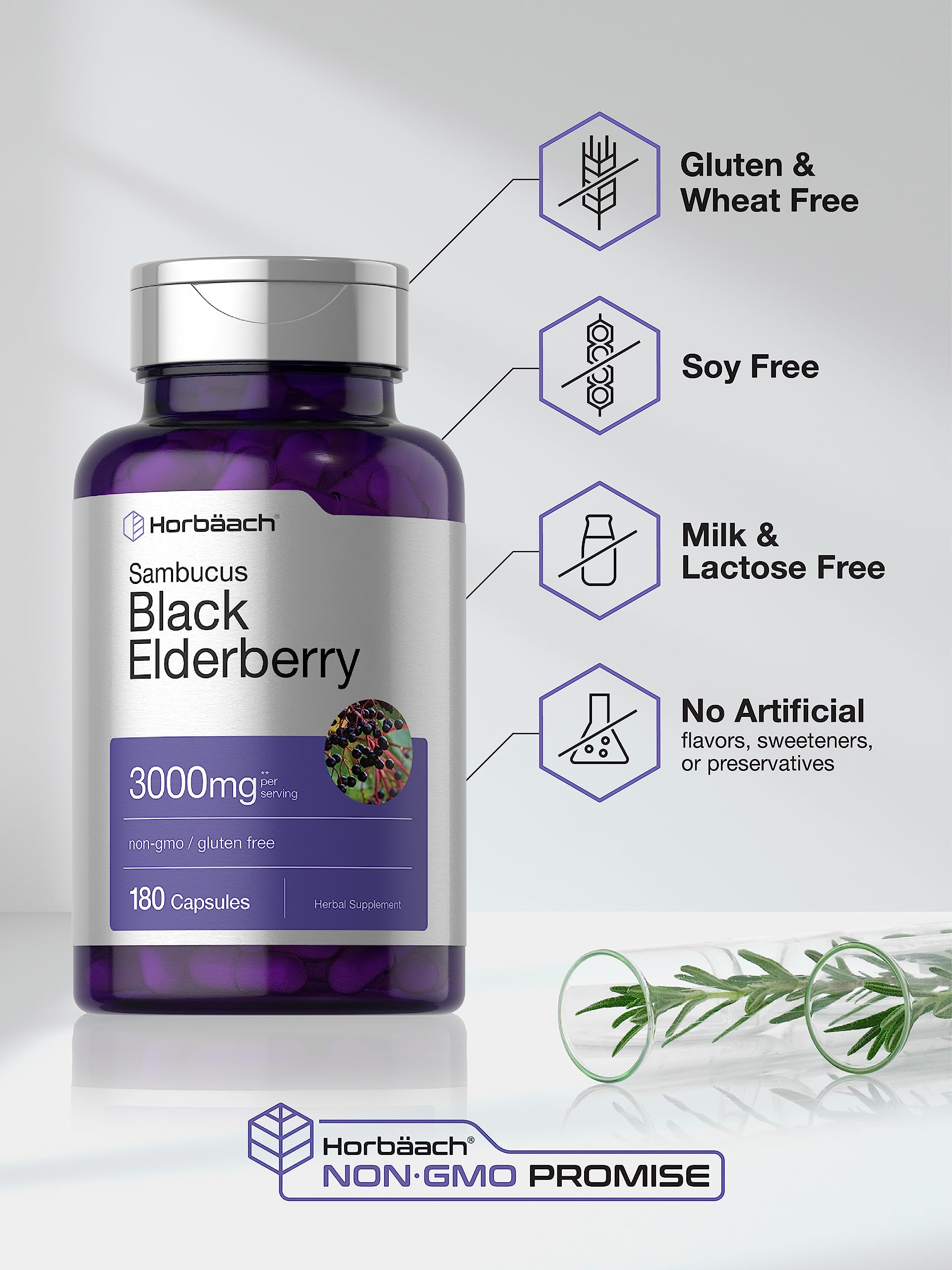 Foto 4 | Suplemento Horbäach Black Elderberry 180 Cápsulas- Venta Internacional