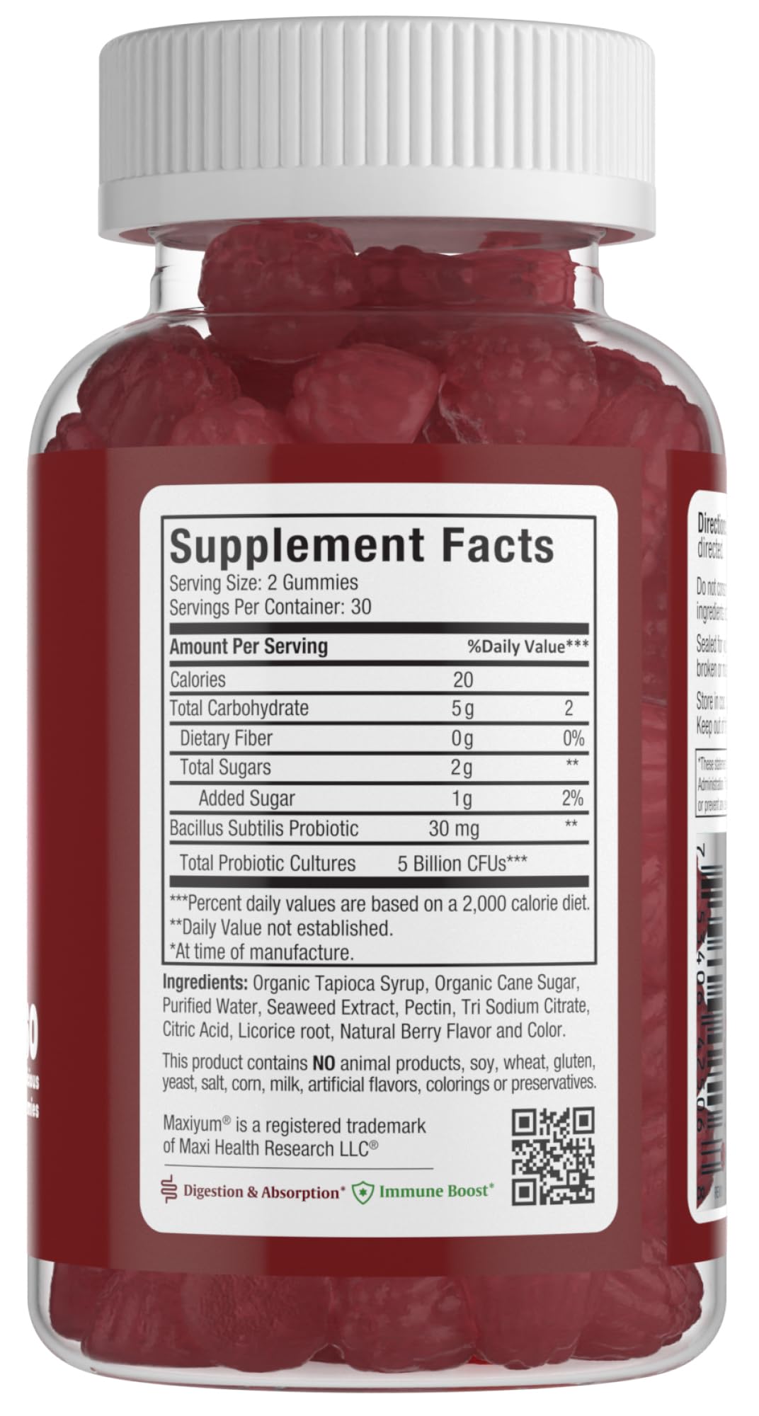 Foto 3 pulgar | Gomitas Probióticas Maxi Yum 5 Mil Millones De Ufc, Salud Digestiva - Venta Internacional