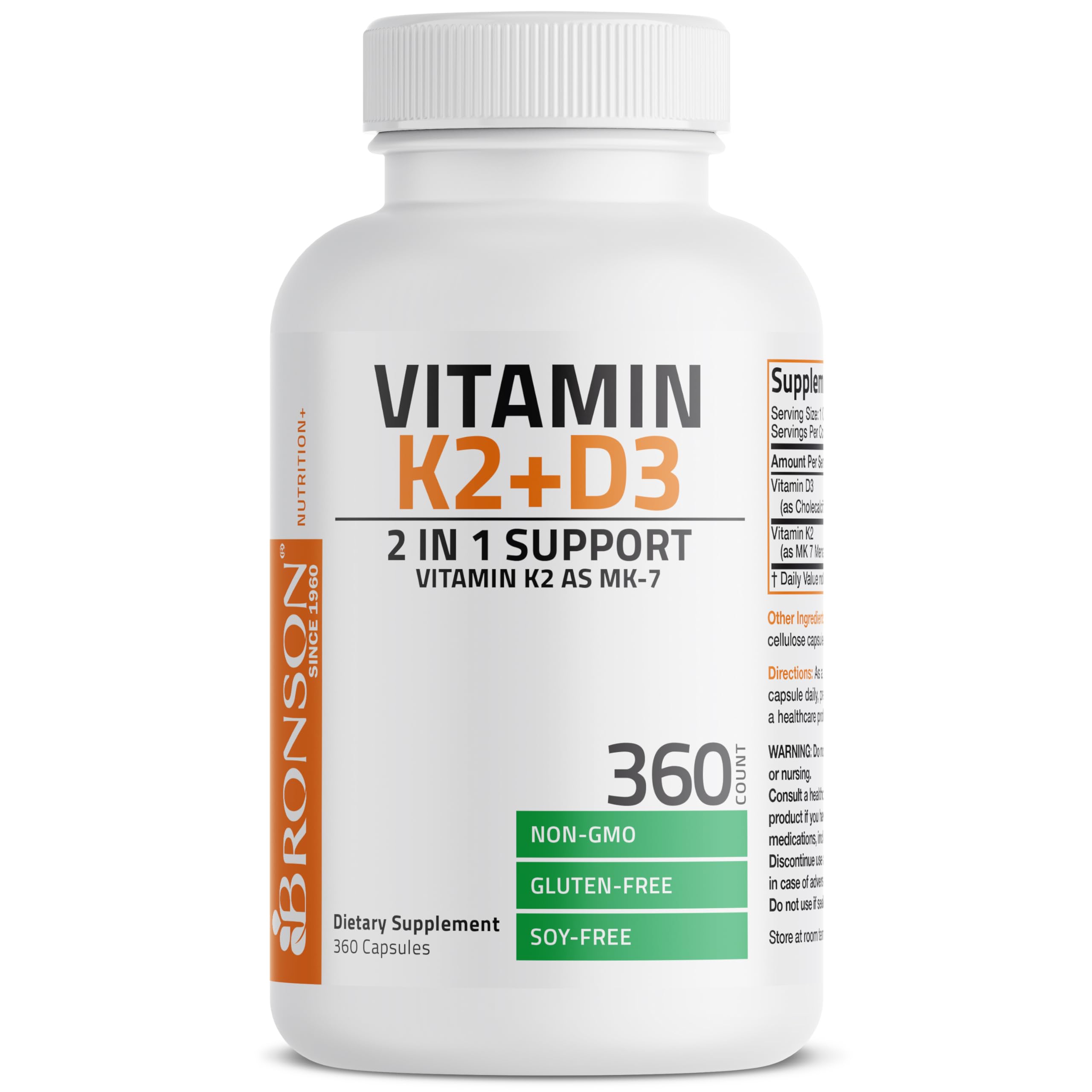 Foto 4 pulgar | Vitamina K2 y D3 Bronson 5000 Ui 360 Cápsulas - Venta Internacional