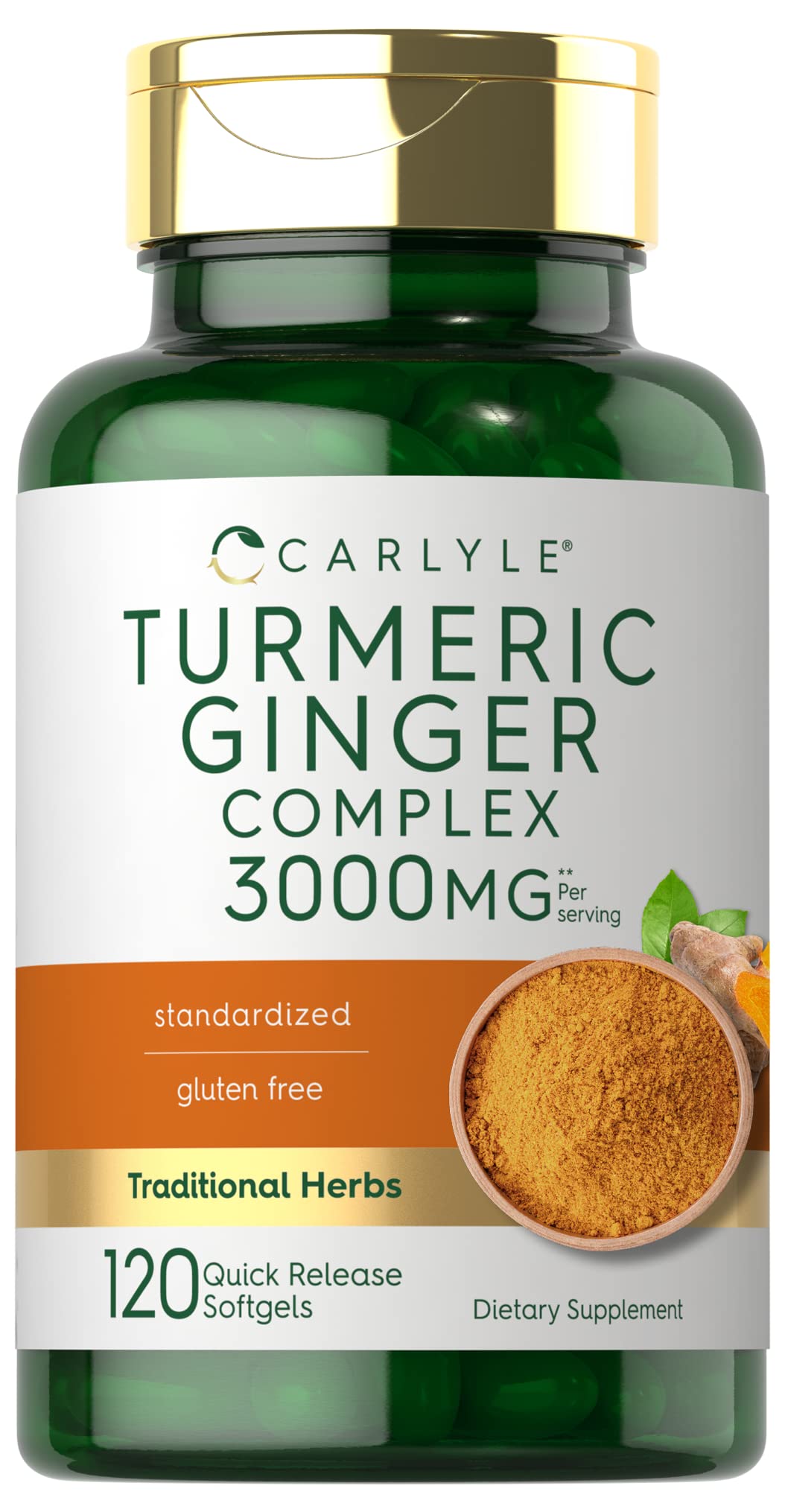 Foto 2 pulgar | Suplemento Carlyle de Cúrcuma Y Jengibre 3000 Mg 120 Cápsulas Blandas - Venta Internacional
