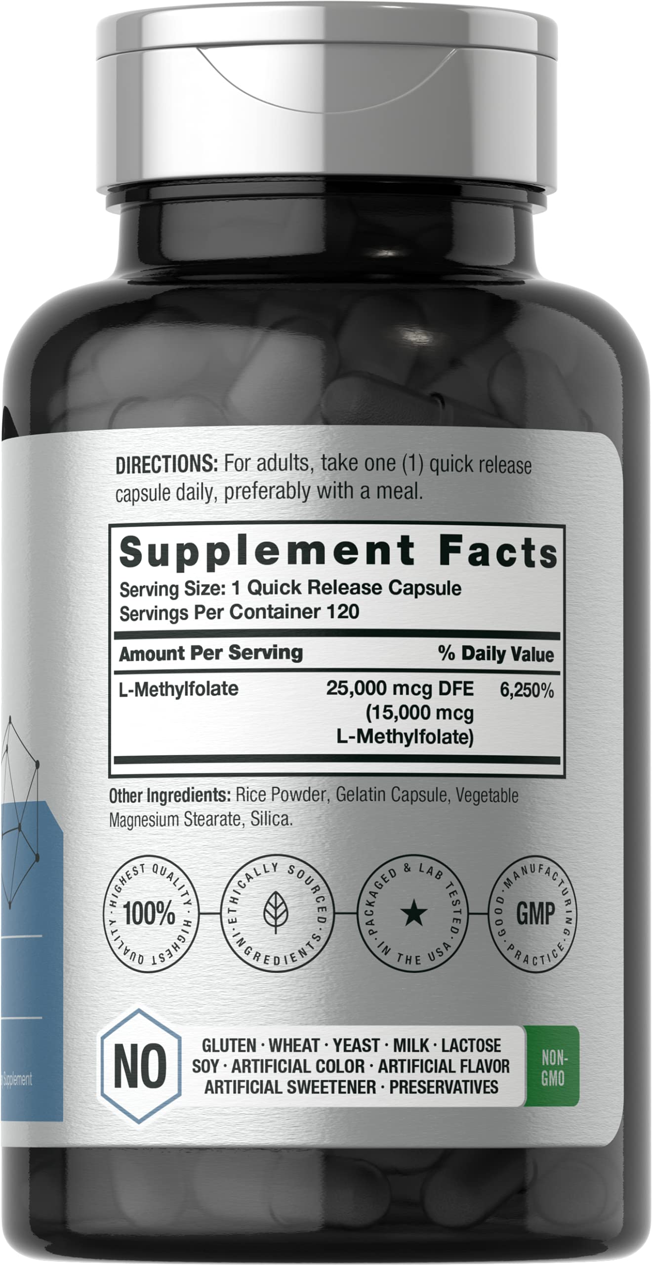 Foto 3 pulgar | Suplemento Horbaach L Metilfolato 15 mg 120 Cápsulas - Venta Internacional