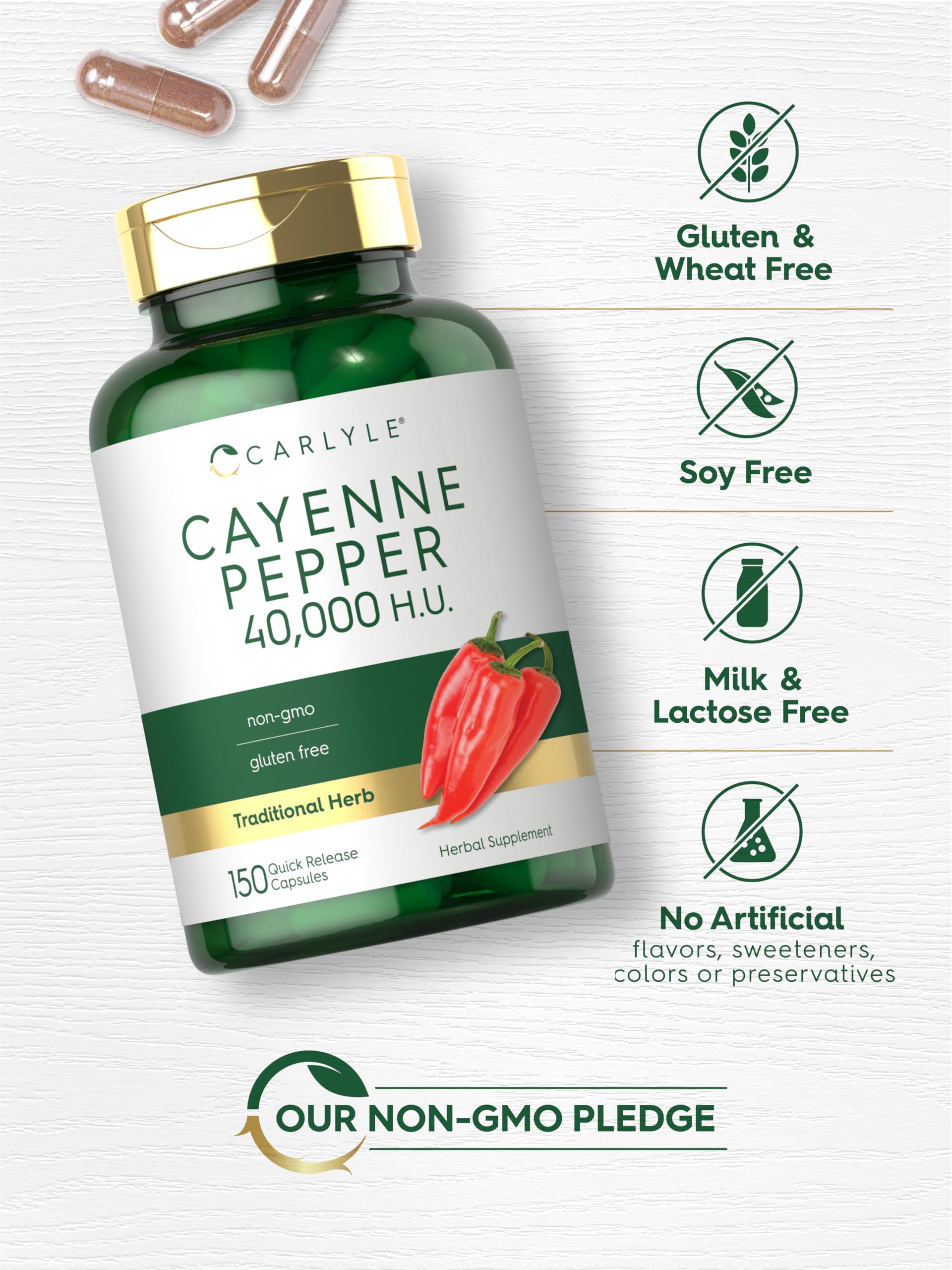 Foto 6 pulgar | Suplemento Carlyle Cayenne Pepper Capsulas 450 Mg 40 000 Hu - Venta Internacional