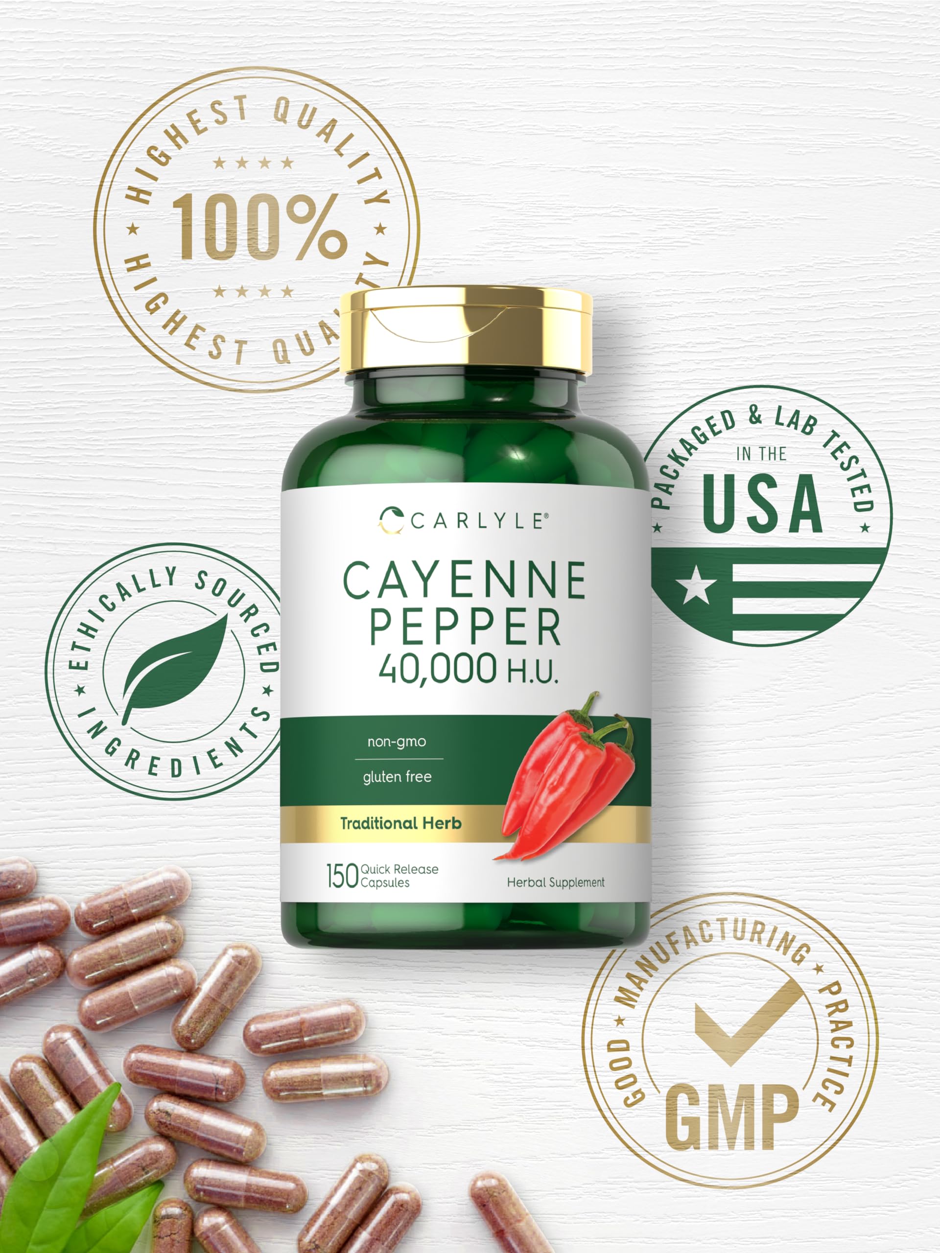 Foto 7 pulgar | Suplemento Carlyle Cayenne Pepper Capsulas 450 Mg 40 000 Hu - Venta Internacional