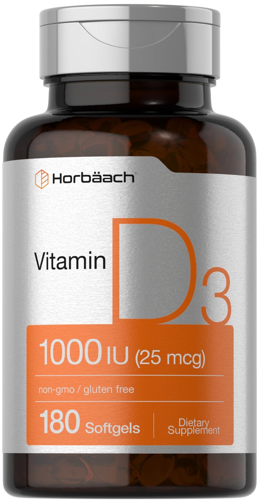 Foto 2 pulgar | Suplemento Horbäach Vitamina D3 1000 Ui 180 Cápsulas Blandas - Venta Internacional