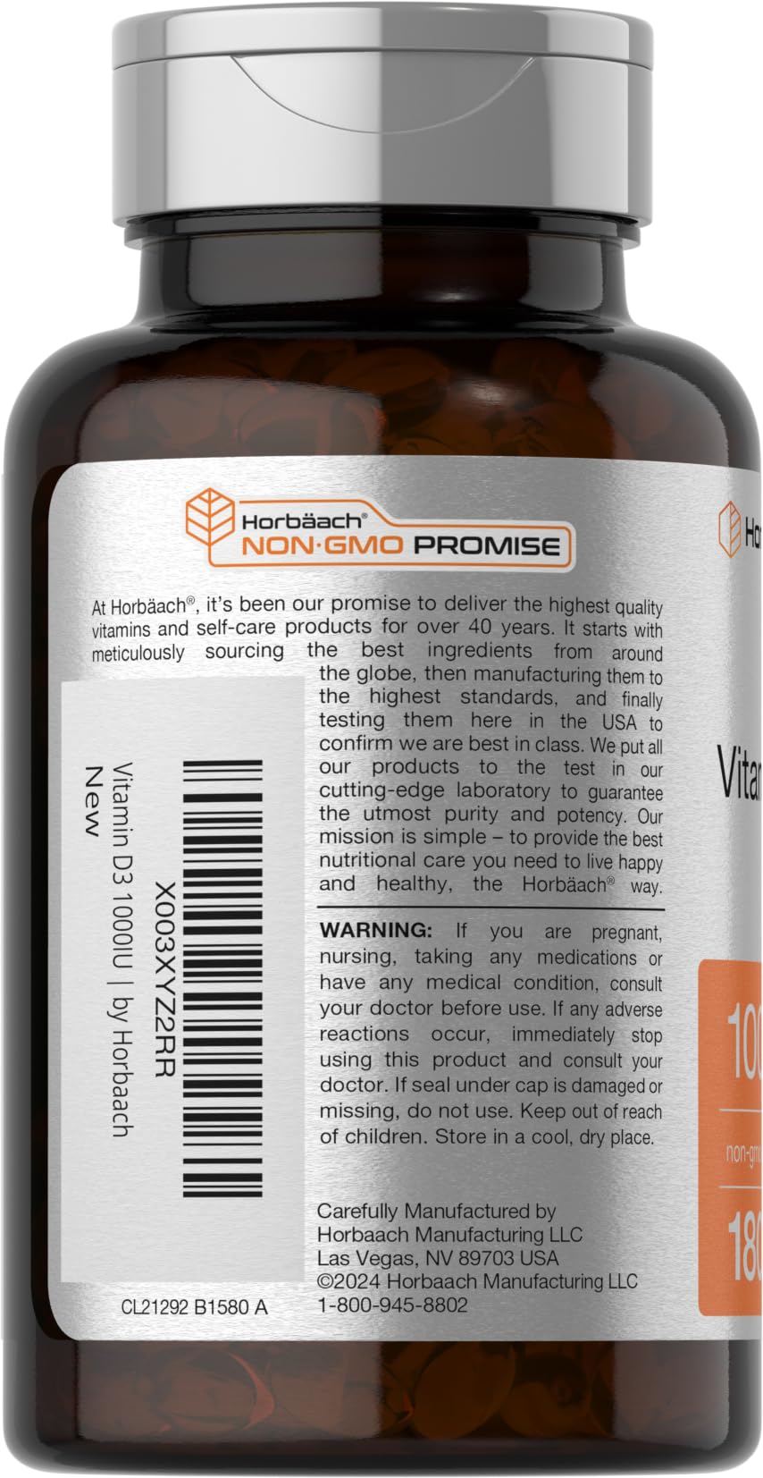 Foto 4 pulgar | Suplemento Horbäach Vitamina D3 1000 Ui 180 Cápsulas Blandas - Venta Internacional