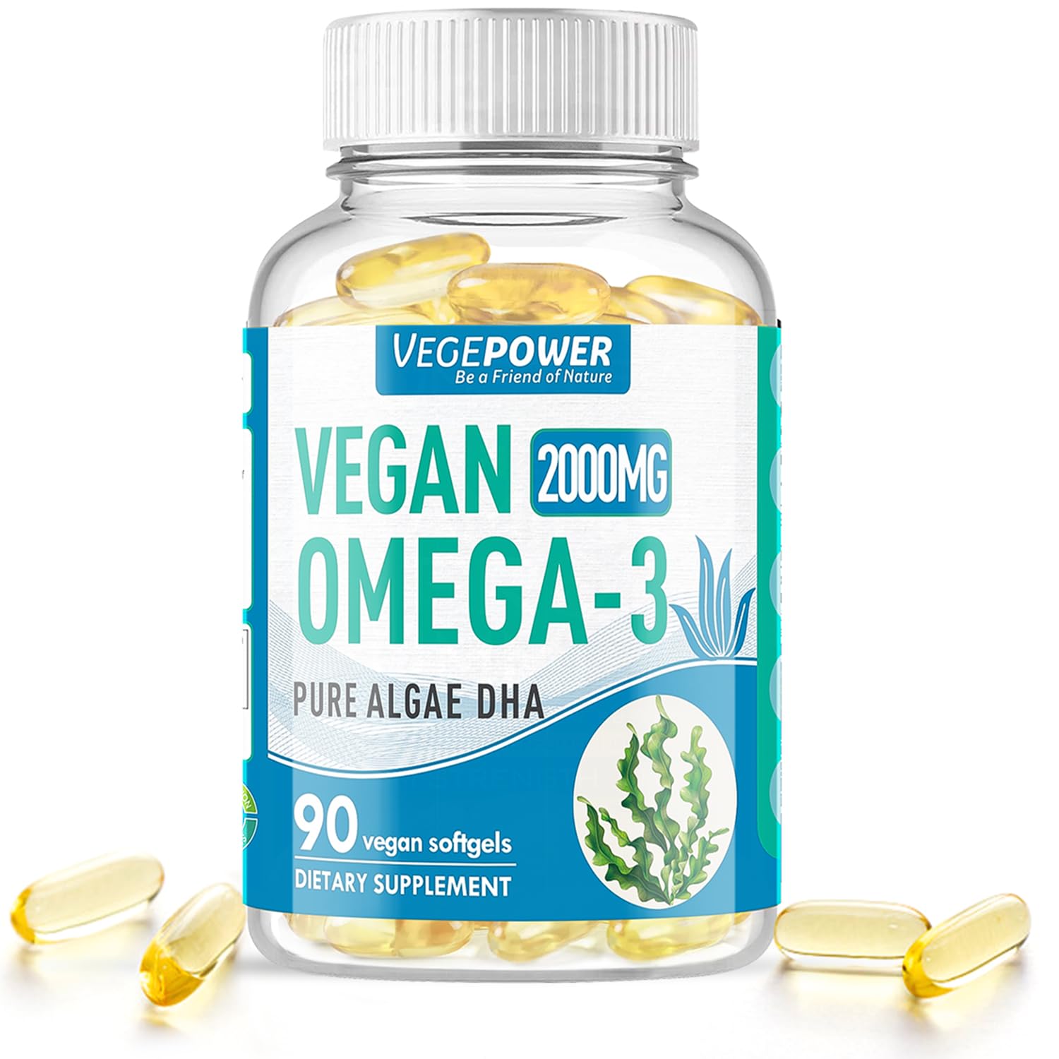 Foto 2 pulgar | Suplementos Vegepower Vegan Omega-3 Algas Dha 2000 mg 90 Cápsulas Blandas - Venta Internacional