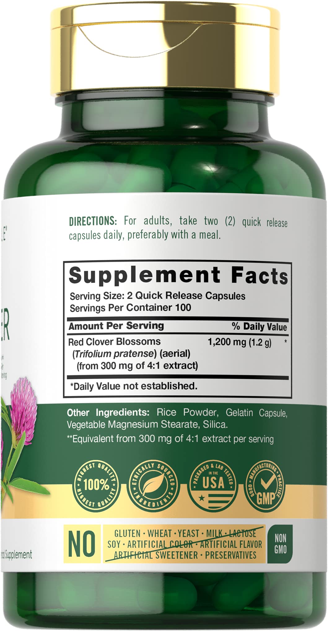 Foto 3 pulgar | Suplemento Carlyle Red Clover, Cápsulas De 1200 Mg- Venta Internacional
