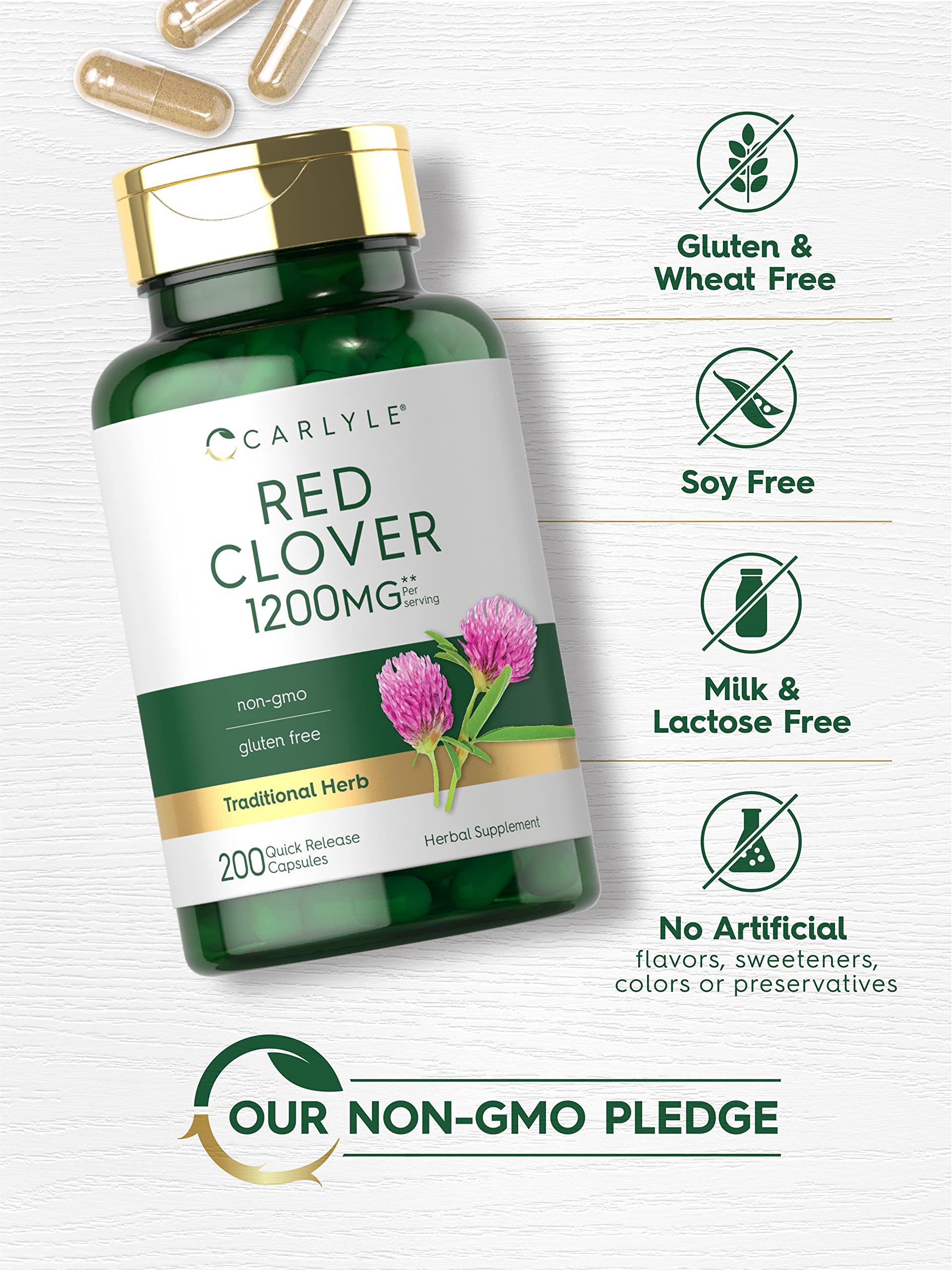 Foto 4 | Suplemento Carlyle Red Clover, Cápsulas De 1200 Mg- Venta Internacional
