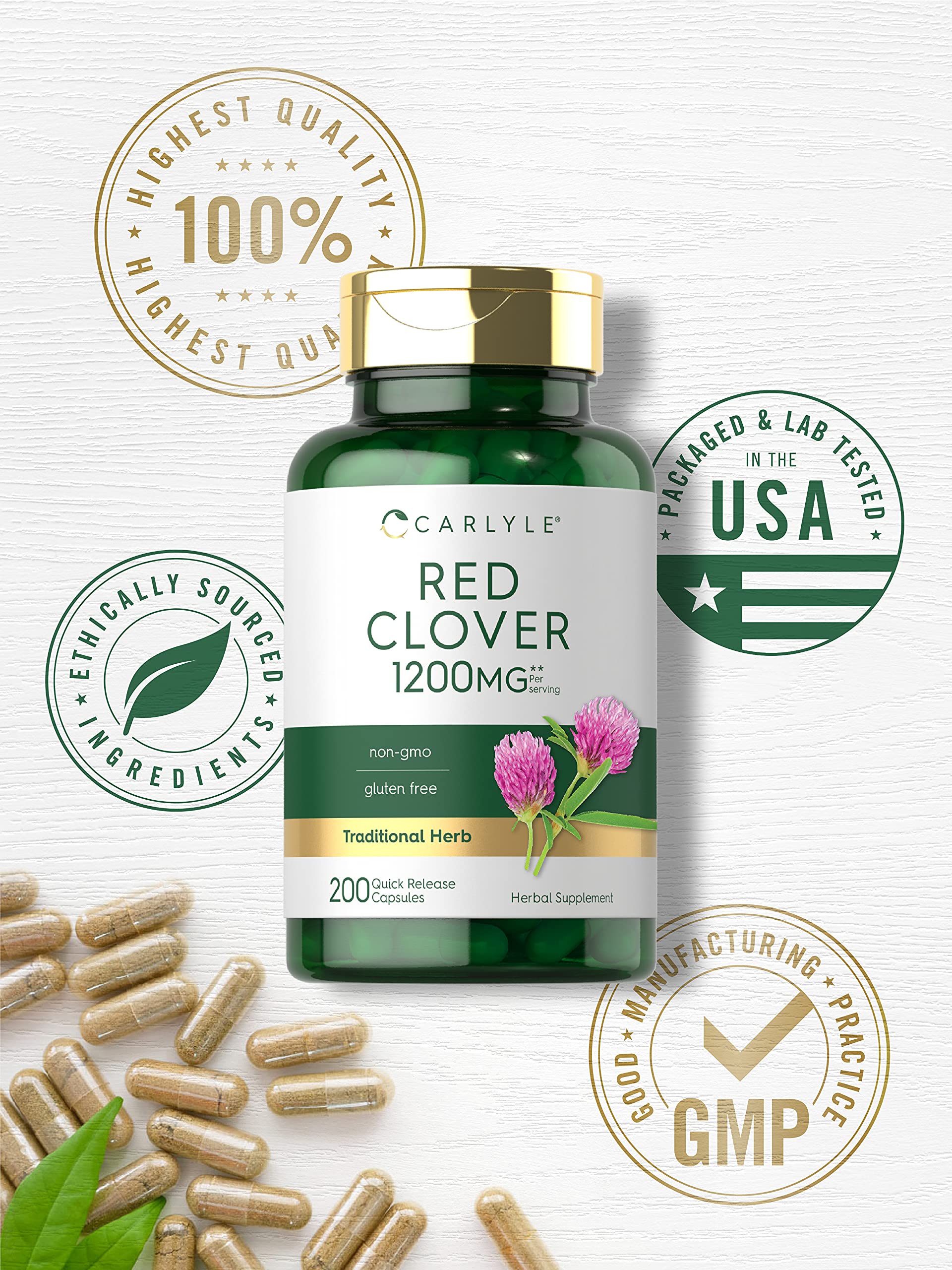 Foto 6 pulgar | Suplemento Carlyle Red Clover, Cápsulas De 1200 Mg- Venta Internacional