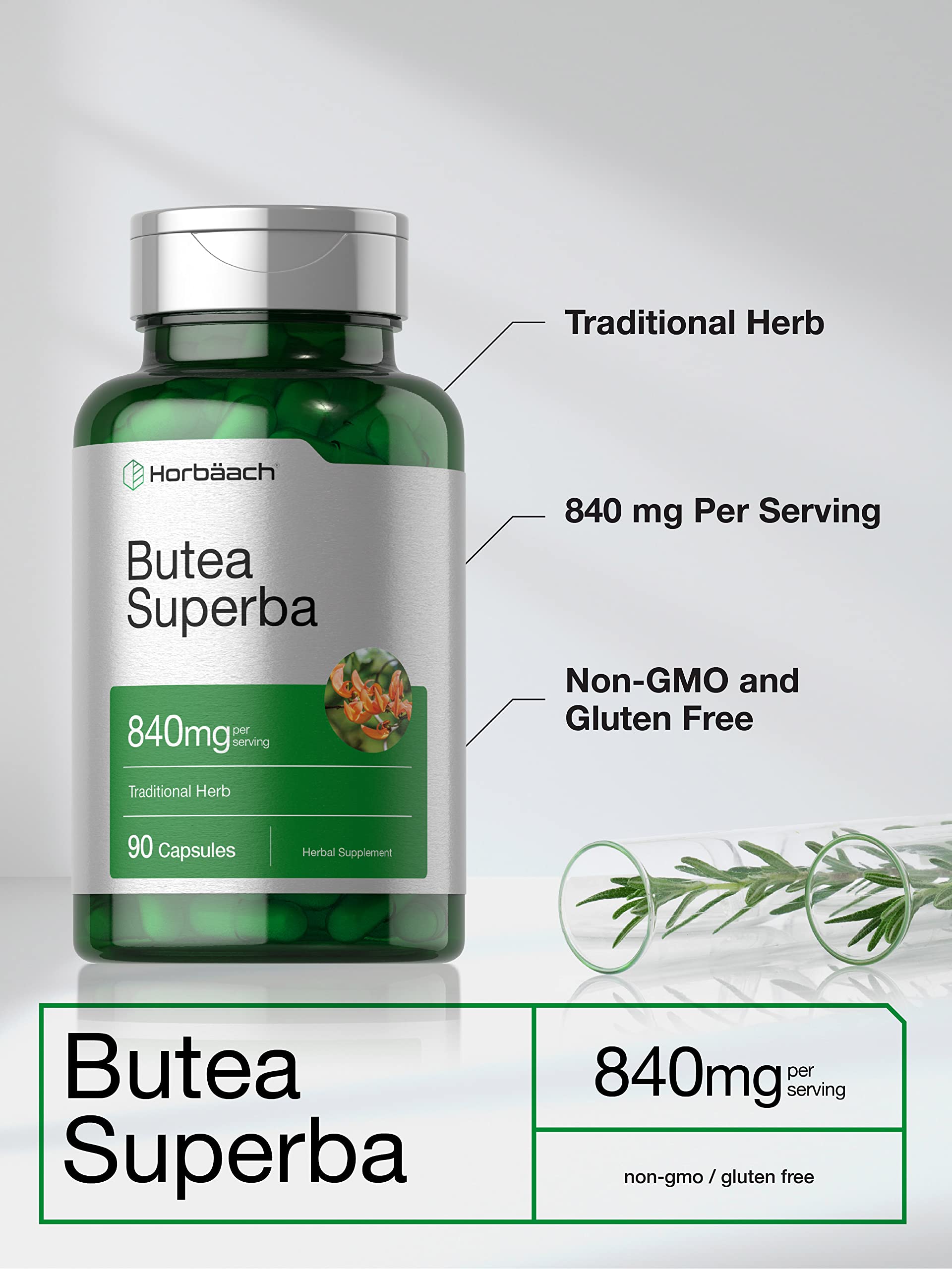 Foto 4 pulgar | Suplemento Horbäach Butea Superba Root 840 mg 90 Cápsulas - Venta Internacional