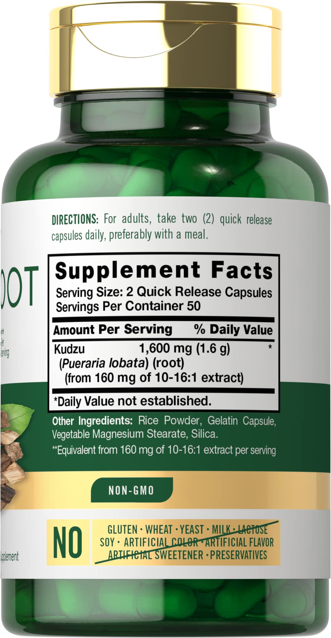 Foto 3 pulgar | Suplemento Extracto de Raíz de Kudzu Carlyle 1600 mg 100 Cápsulas - Venta Internacional