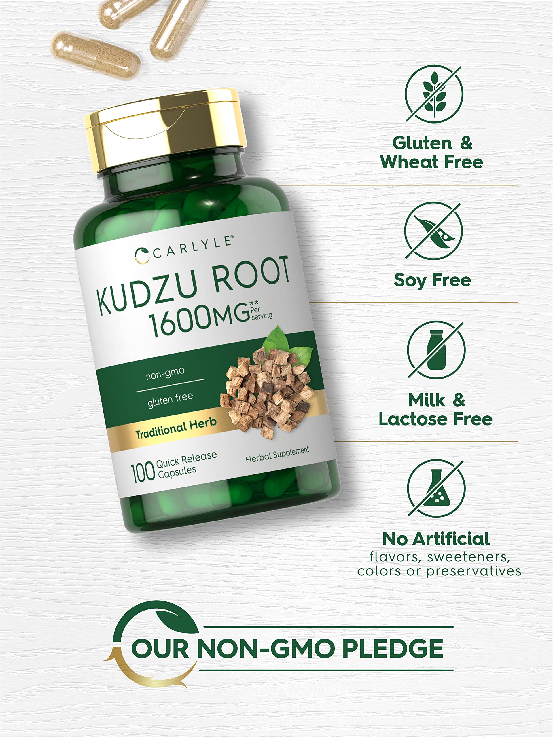 Foto 5 pulgar | Suplemento Extracto de Raíz de Kudzu Carlyle 1600 mg 100 Cápsulas - Venta Internacional