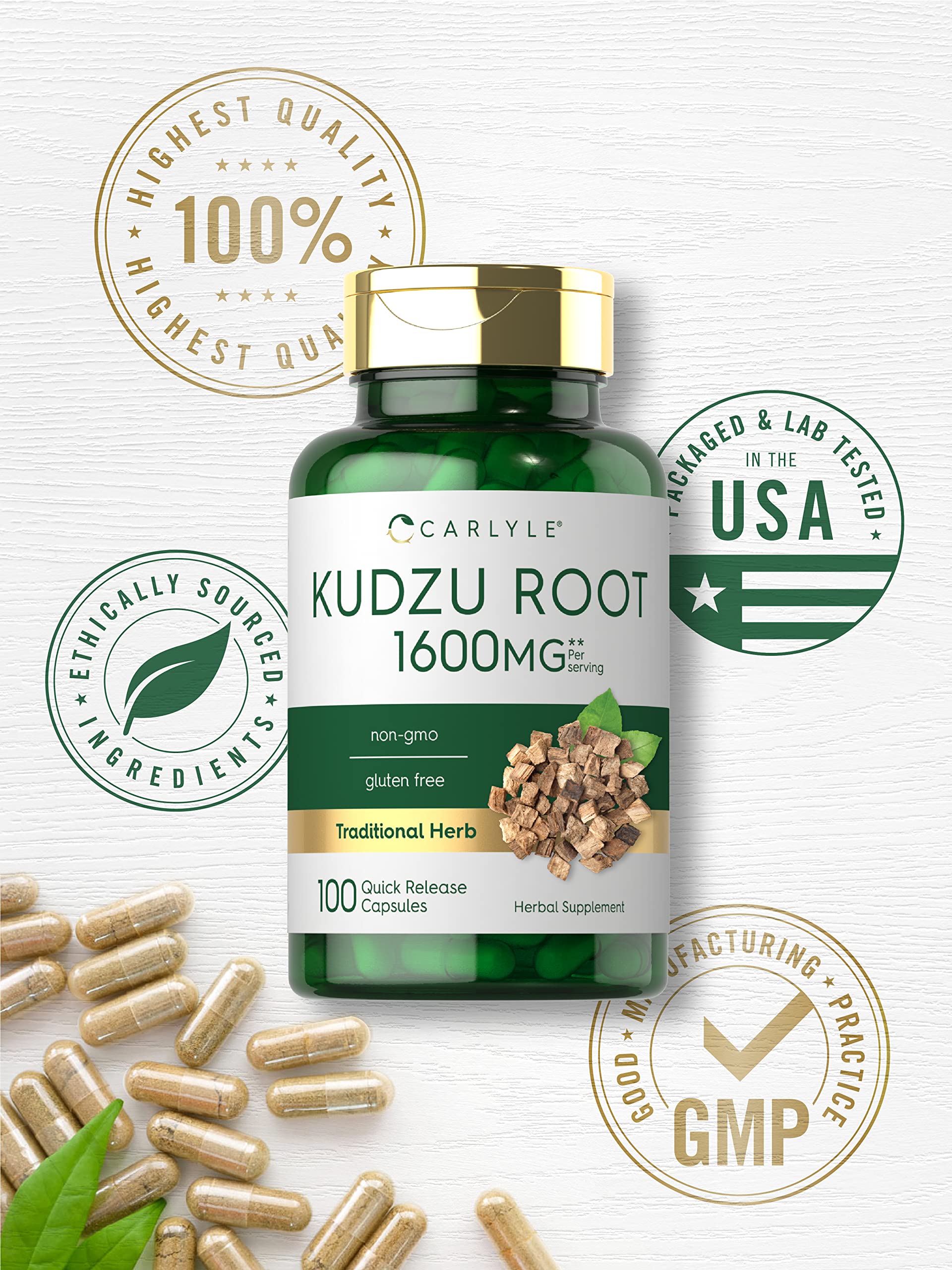 Foto 6 pulgar | Suplemento Extracto de Raíz de Kudzu Carlyle 1600 mg 100 Cápsulas - Venta Internacional