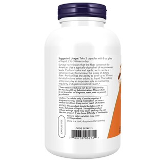 Foto 3 | Cápsulas de Cáscara de Psilio con Pectina de Manzana para la Salud Intestinal - 360 cápsulas