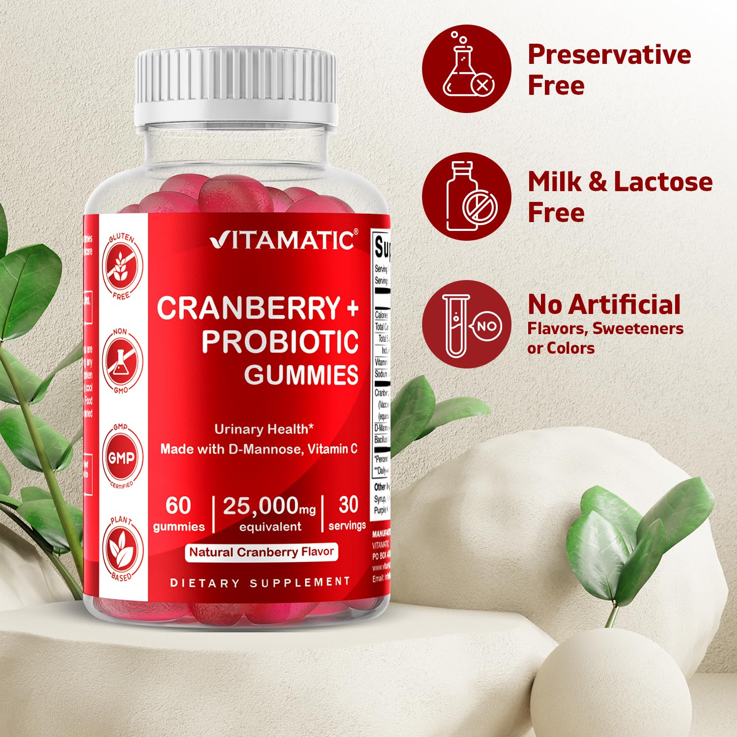 Foto 4 pulgar | Gomitas Veganas de Arándano Supplement Vitamatic 60 Piezas - Venta Internacional