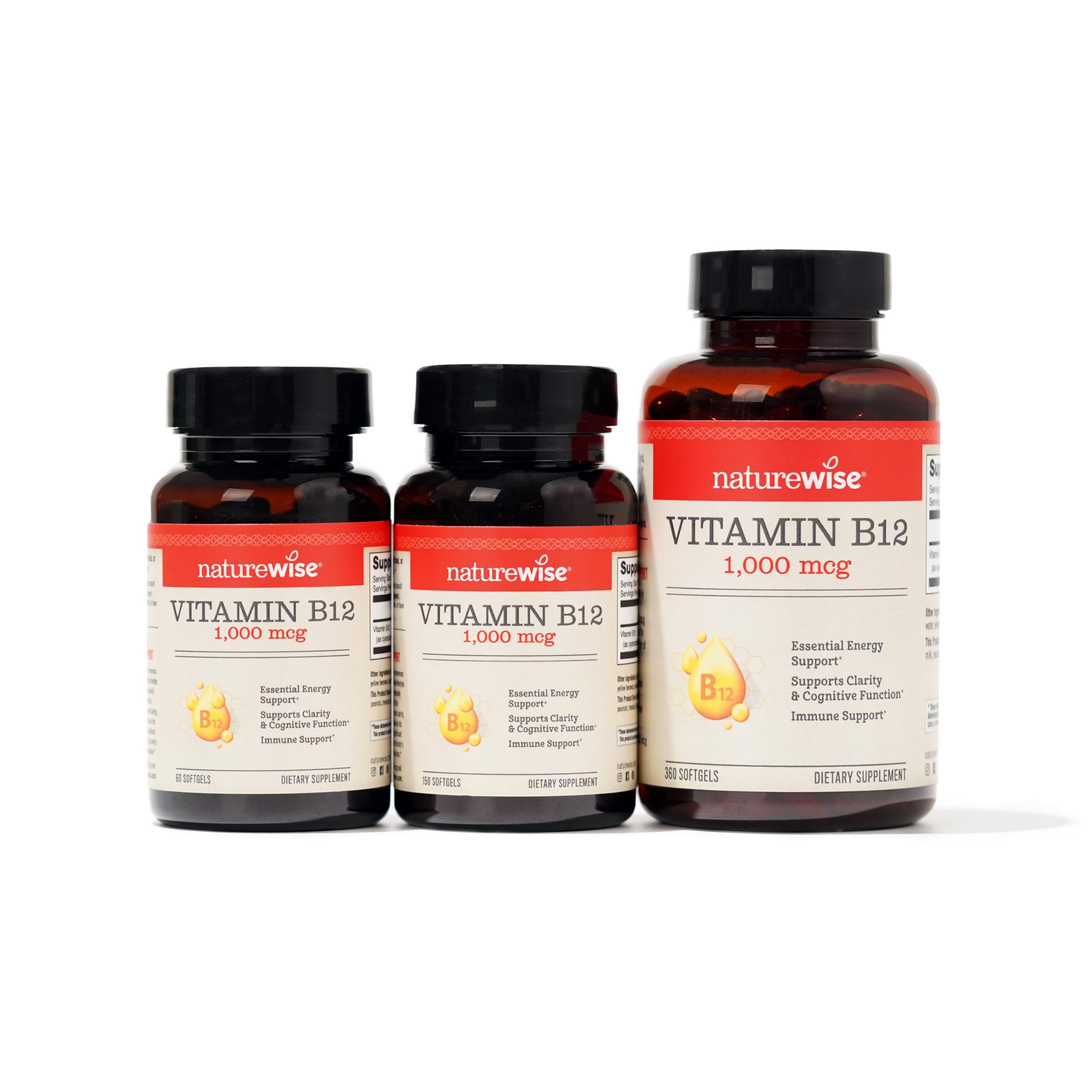 Foto 3 pulgar | Suplemento de Vitamina B12 Naturewise 1000 MCG 150 Cápsulas Blandas - Venta Internacional