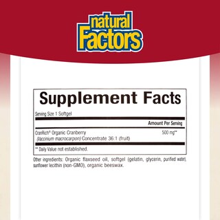 Foto 2 | Suplemento Natural Factors Cranrich Cranberry 90 Cápsulas Blandas - Venta Internacional