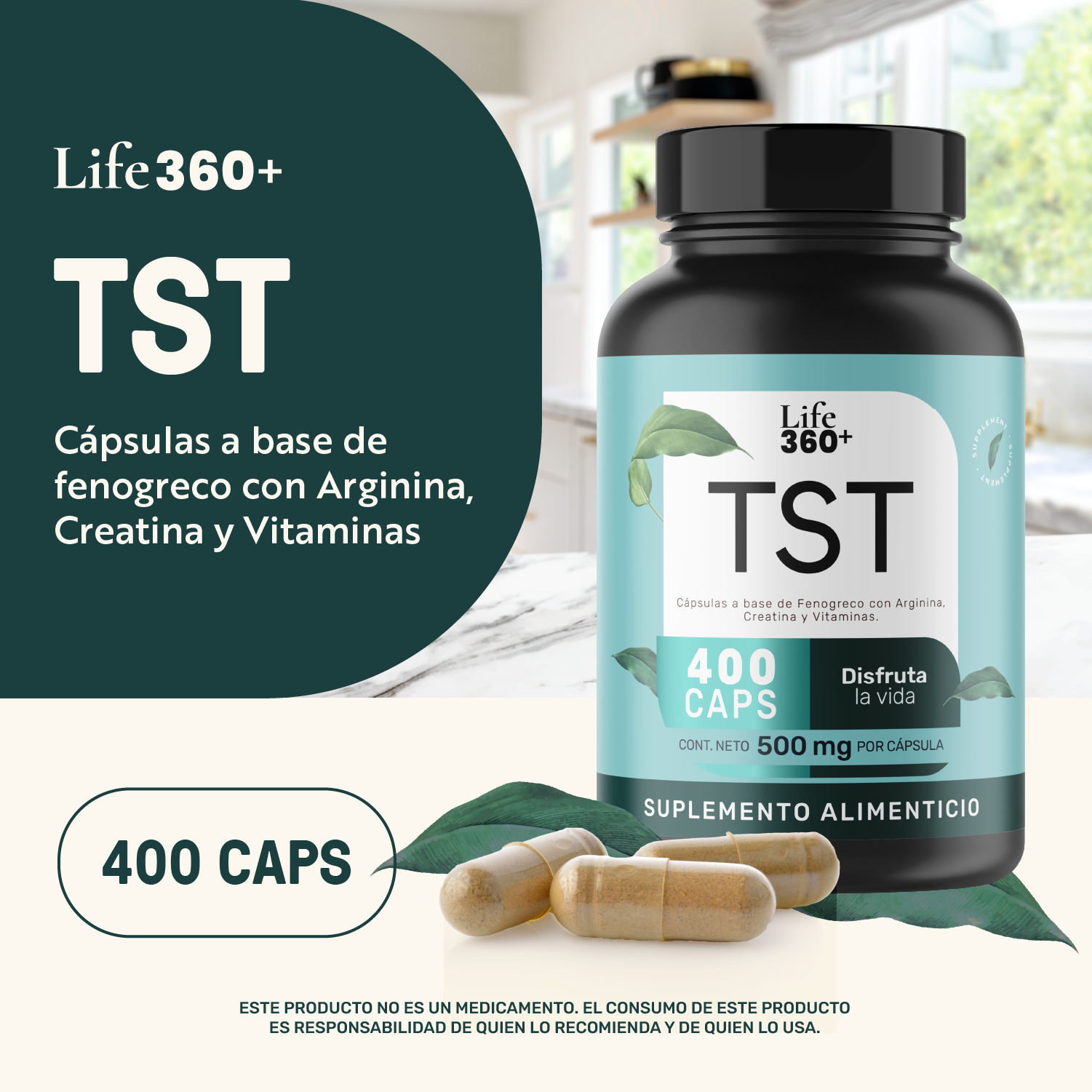 Foto 5 | Suplemento Life360+ Tst de 180 Cápsulas