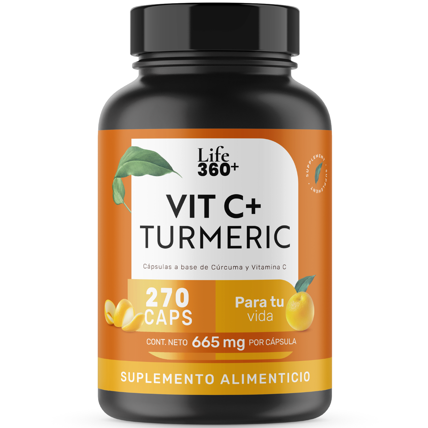 Foto 2 pulgar | Suplemento Life360+ Vitamina C Cúrcuma de 270 Cápsulas