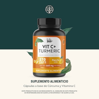 Foto 2 | Suplemento Life360+ Vitamina C Cúrcuma de 270 Cápsulas