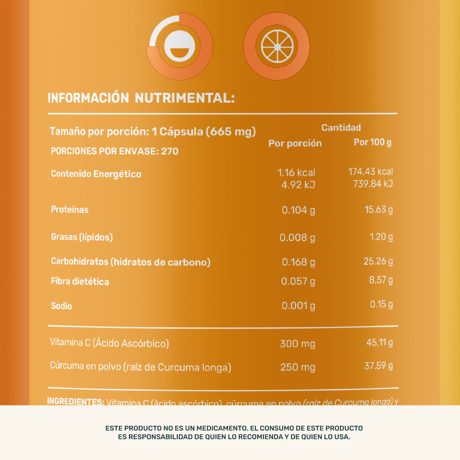 Foto 4 pulgar | Suplemento Life360+ Vitamina C Cúrcuma de 270 Cápsulas