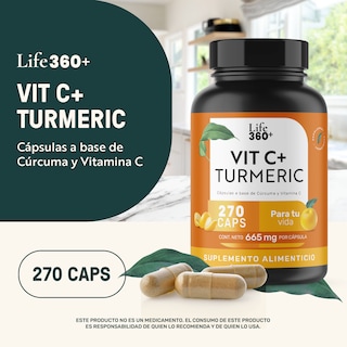 Foto 5 | Suplemento Life360+ Vitamina C Cúrcuma de 270 Cápsulas