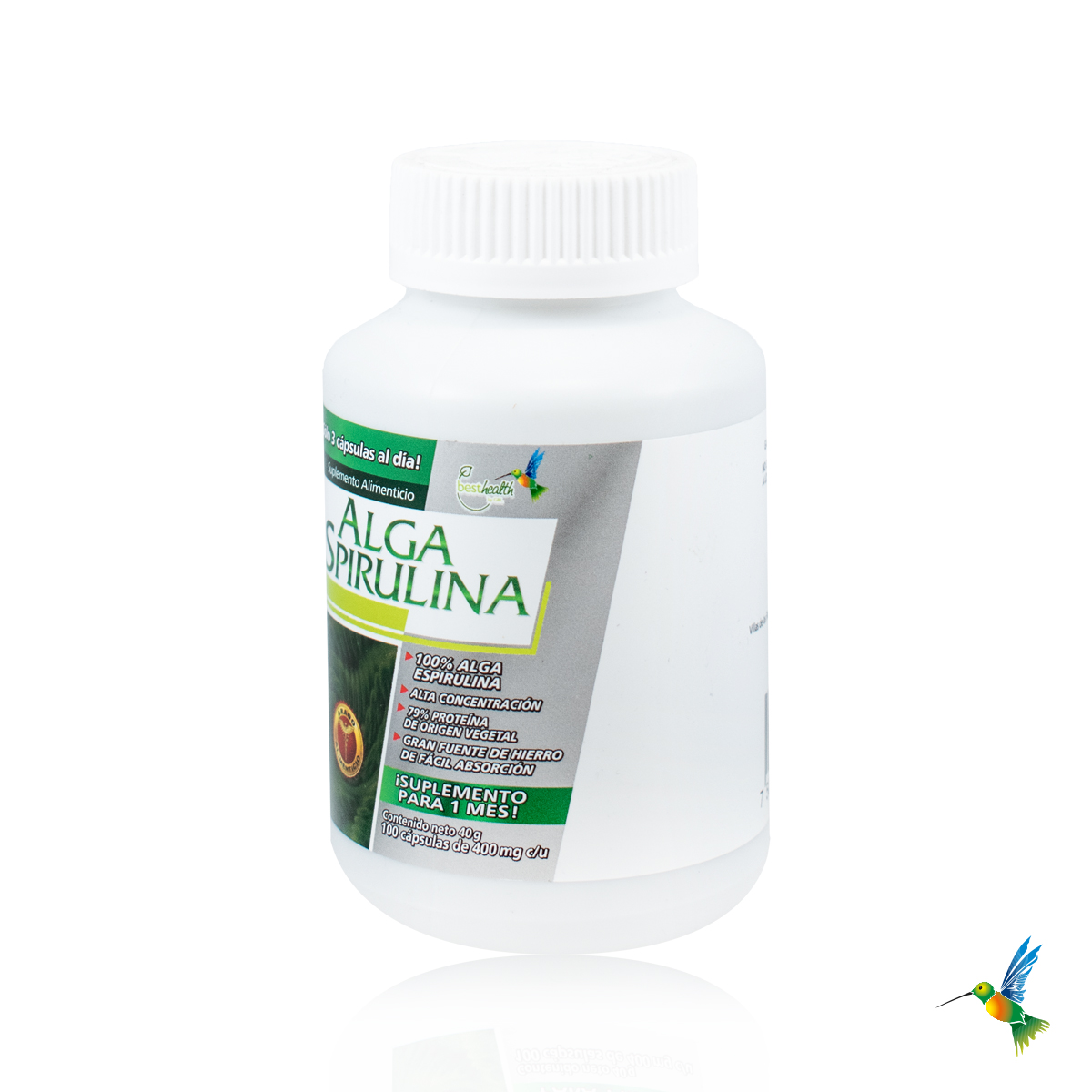 Foto 4 pulgar | Alga Spirulina Best Health 100 Cápsulas Certificada Pura Rica en Vitaminas Minerales y Proteínas