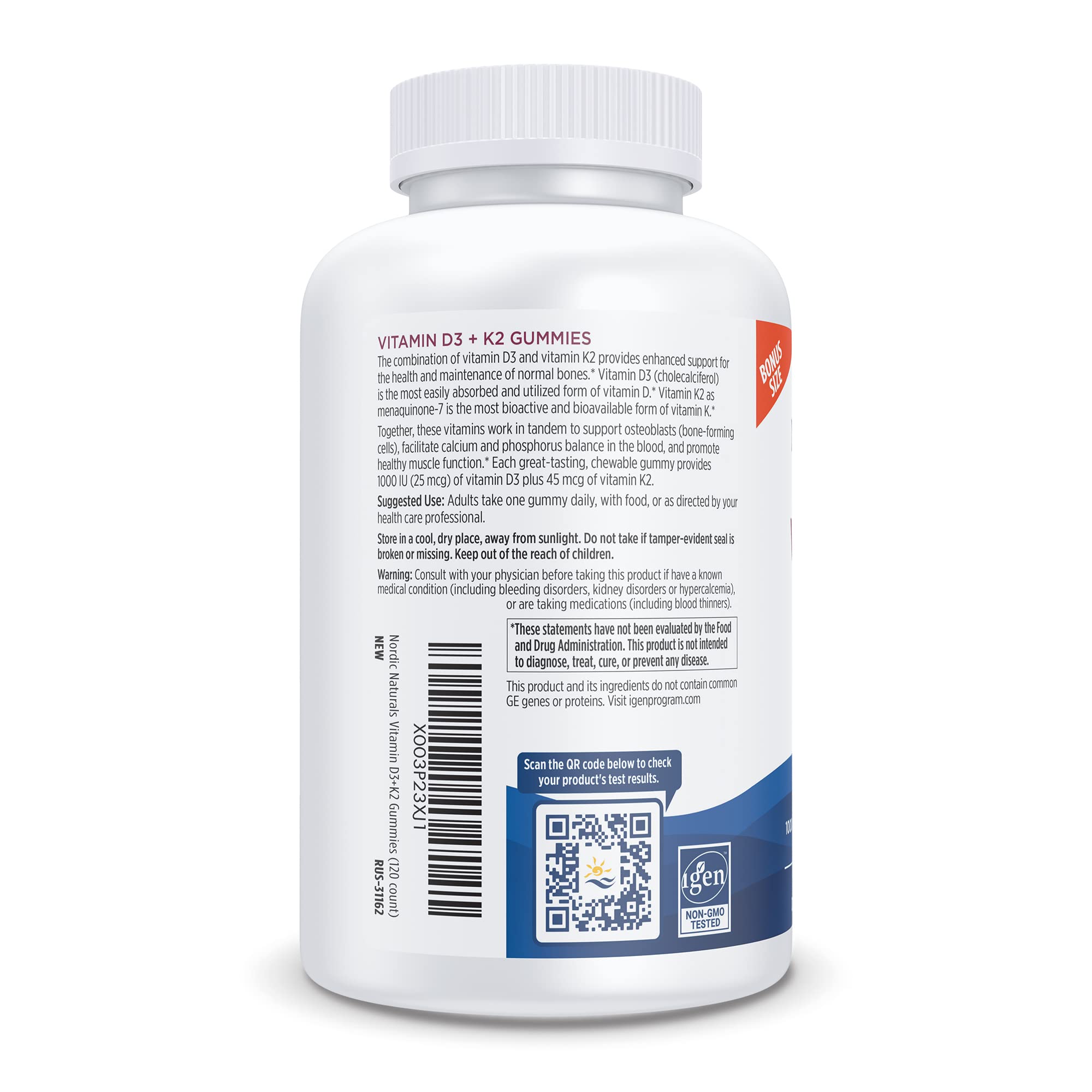 Foto 4 pulgar | Suplemento De Gomitas Con Vitamina D3 Y K2 De Nordic Naturals, 120 Unidades - Venta Internacional.