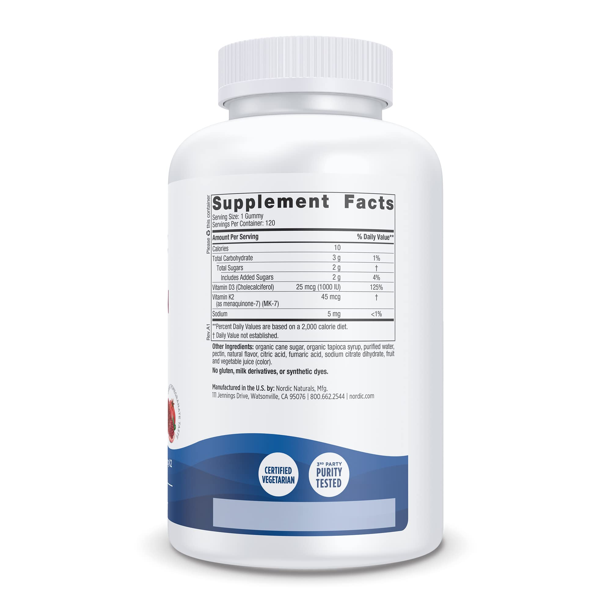 Foto 5 pulgar | Suplemento De Gomitas Con Vitamina D3 Y K2 De Nordic Naturals, 120 Unidades - Venta Internacional.