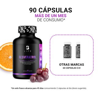 Foto 5 | Resveratrol B Life 90 Cápsulas
