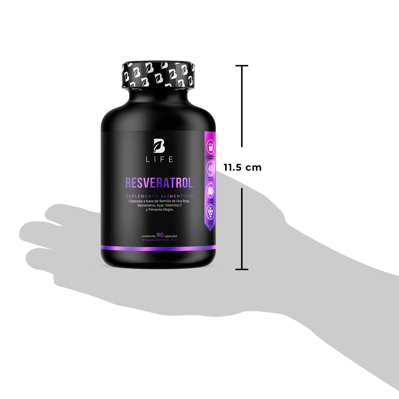 Foto 7 pulgar | Resveratrol B Life 90 Cápsulas