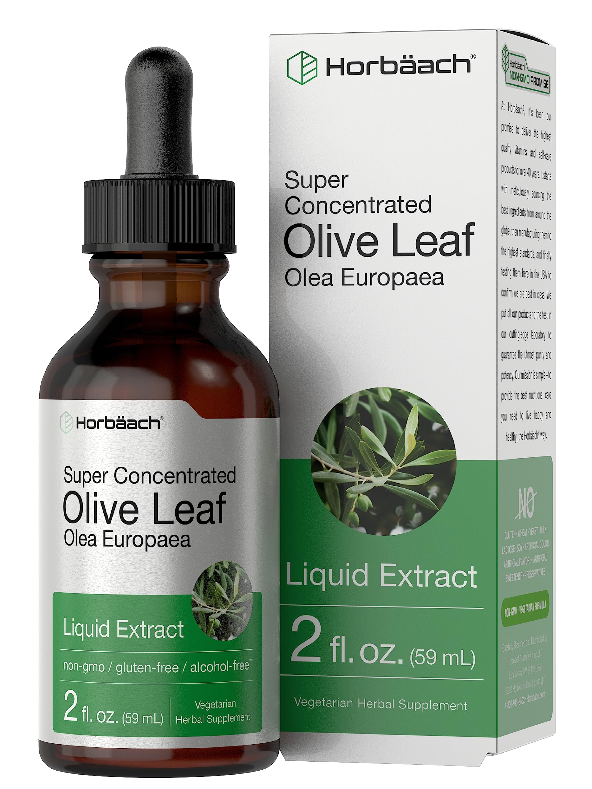 Foto 2 pulgar | Extracto de Hoja de Olivo Horbäach Super Strength 60 ml - Venta Internacional