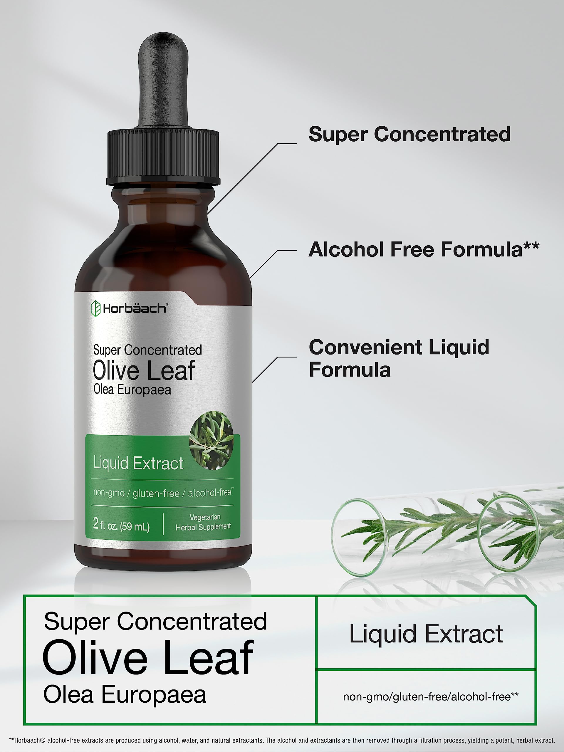 Foto 4 pulgar | Extracto de Hoja de Olivo Horbäach Super Strength 60 ml - Venta Internacional