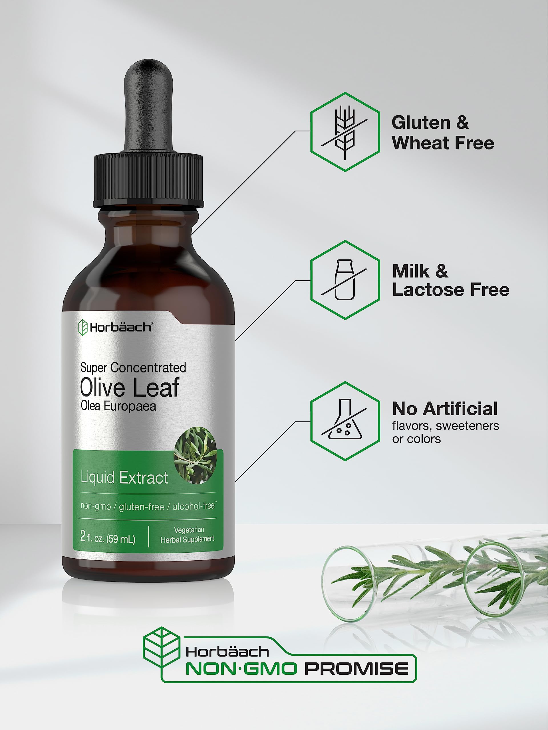 Foto 5 pulgar | Extracto de Hoja de Olivo Horbäach Super Strength 60 ml - Venta Internacional