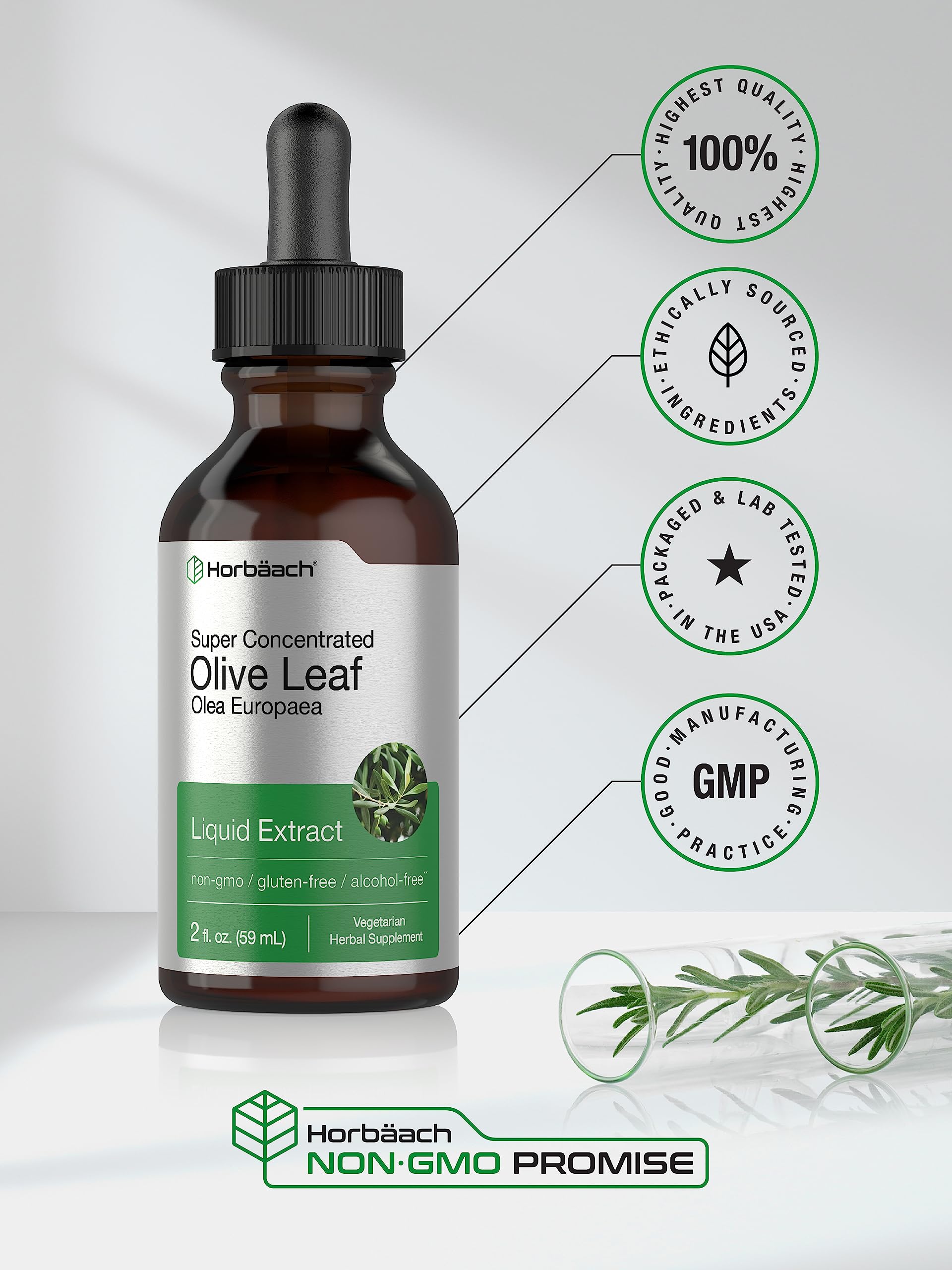 Foto 6 pulgar | Extracto de Hoja de Olivo Horbäach Super Strength 60 ml - Venta Internacional