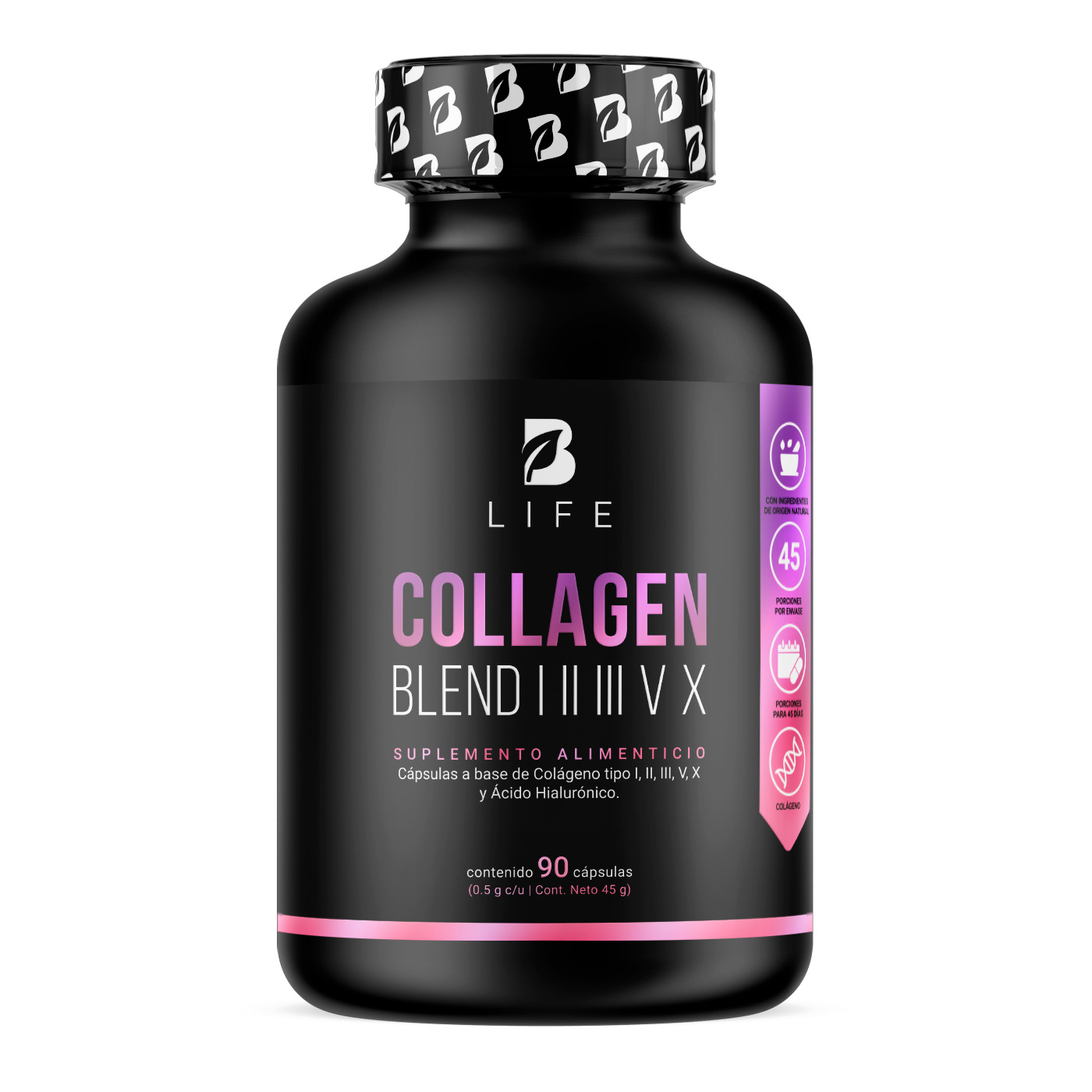 Foto 2 pulgar | Collagen Blend I Ii Iii V X B Life 90 Cápsulas