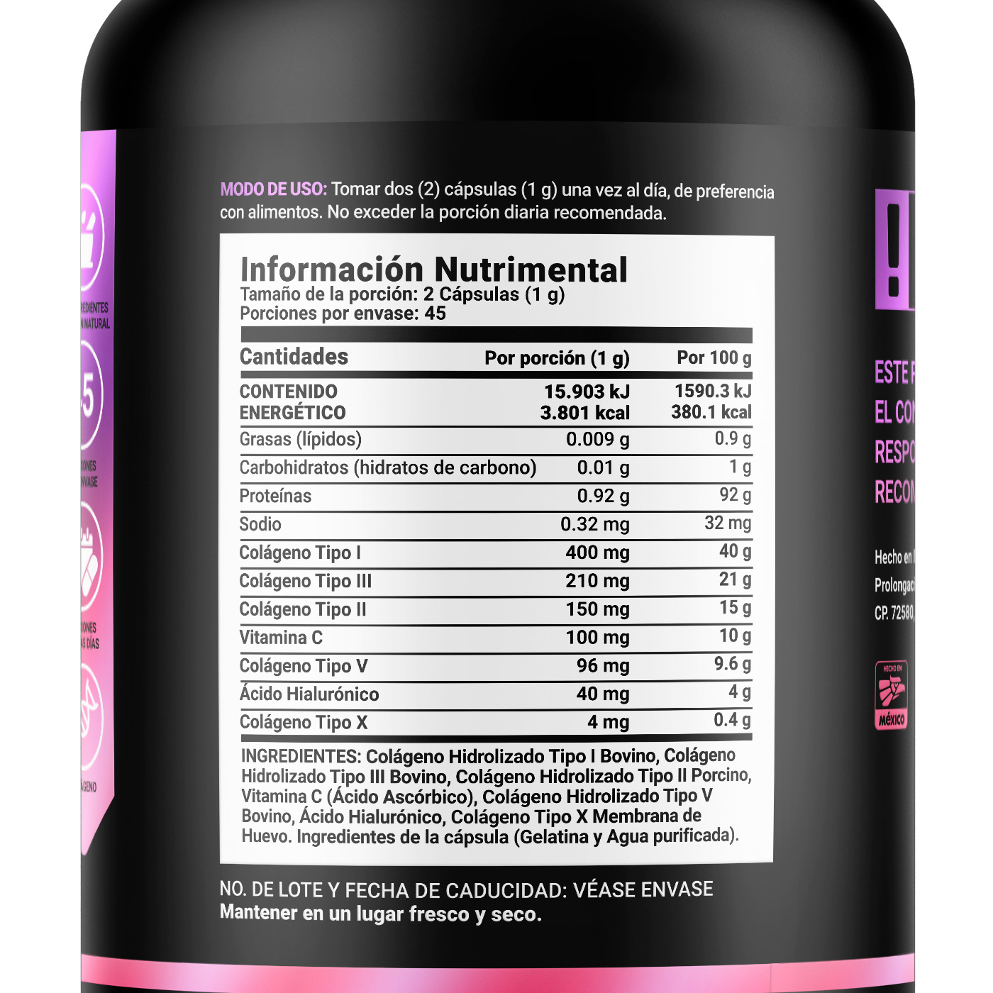 Foto 3 pulgar | Collagen Blend I Ii Iii V X B Life 90 Cápsulas