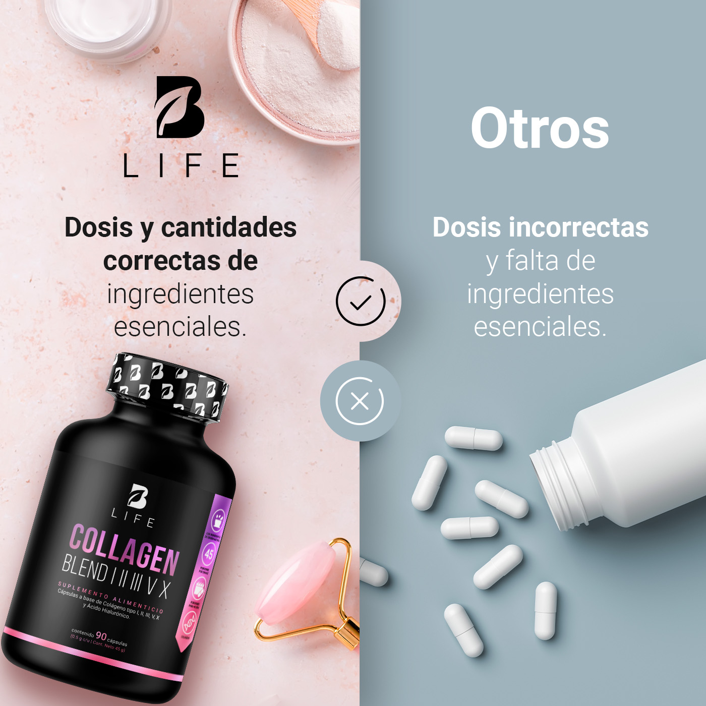Foto 5 pulgar | Collagen Blend I Ii Iii V X B Life 90 Cápsulas