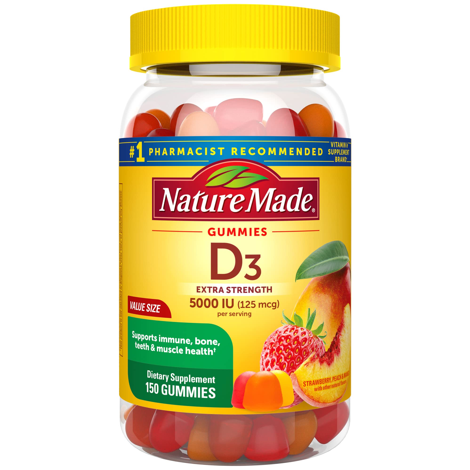 Foto 2 pulgar | Suplemento Nature Made de Vitamina D3 5000 Ui 150 Gomitas - Venta Internacional