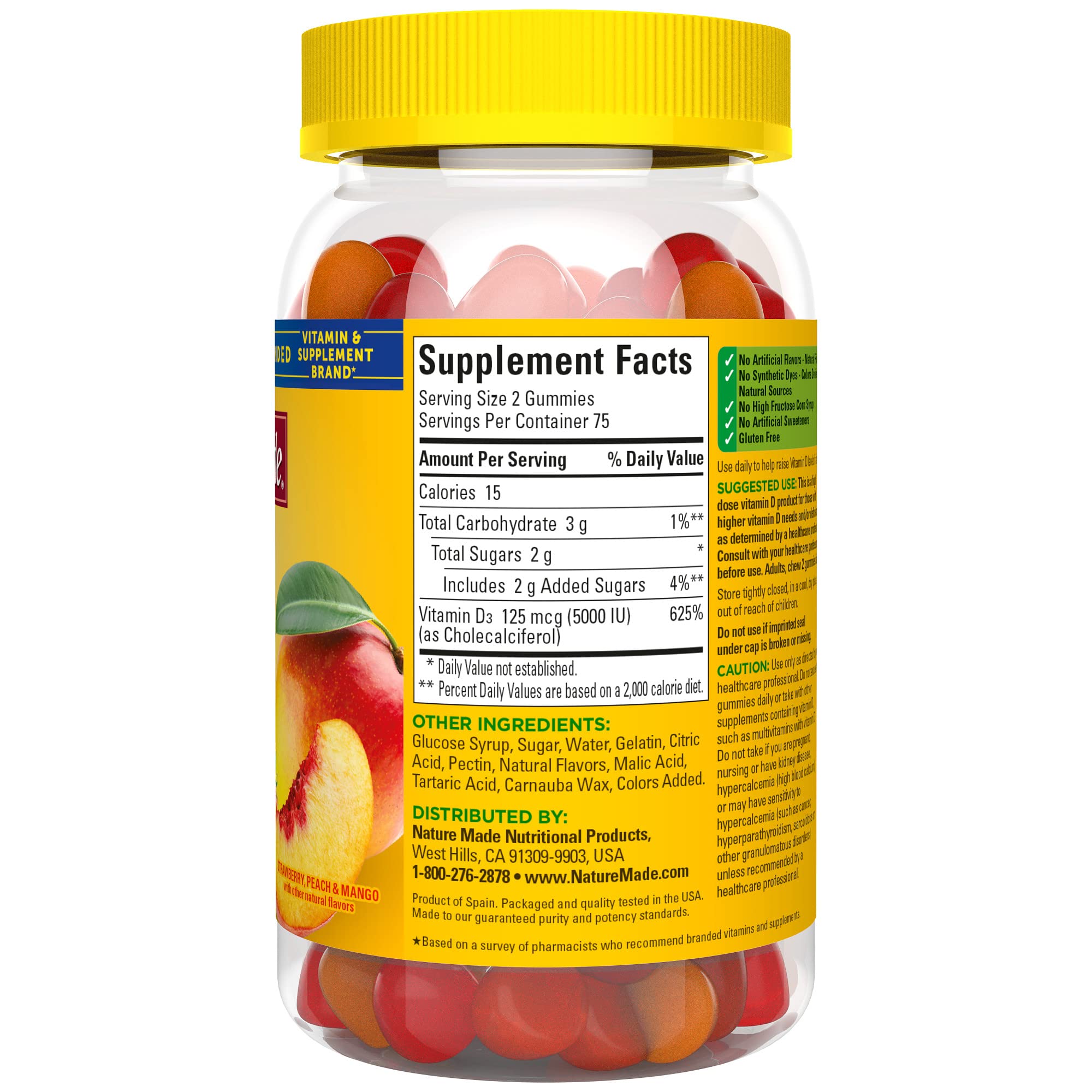 Foto 8 pulgar | Suplemento Nature Made de Vitamina D3 5000 Ui 150 Gomitas - Venta Internacional
