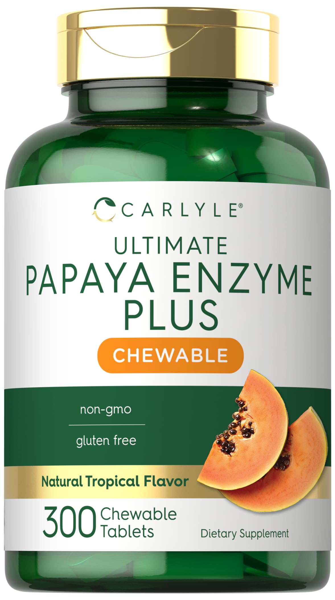 Foto 2 pulgar | Suplemento: Tabletas Masticables con Enzimas de Papaya Carlyle 300 Tabletas - Venta Internacional