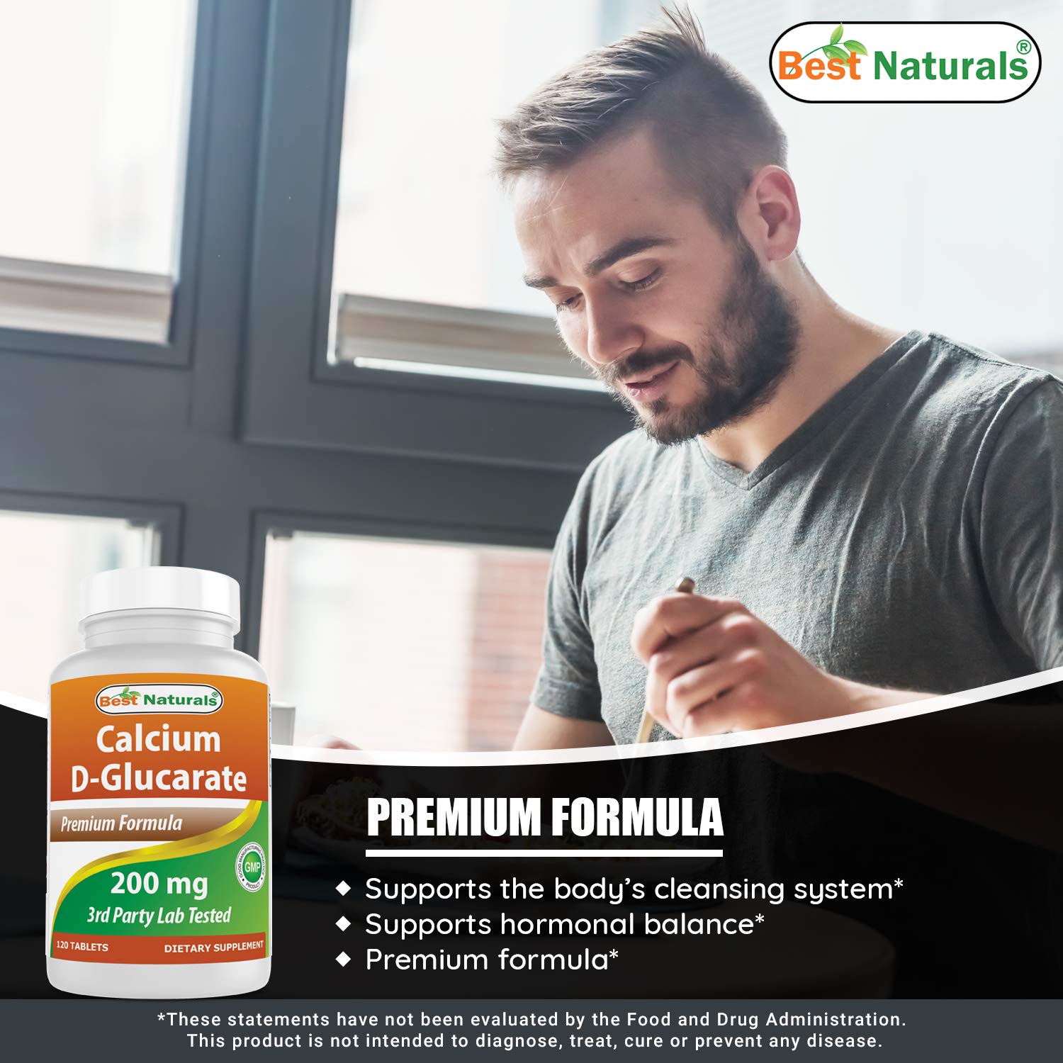 Foto 4 | Suplemento D-Glucarato de Calcio Best Naturals 200 mg 120 Comprimidos - Venta Internacional
